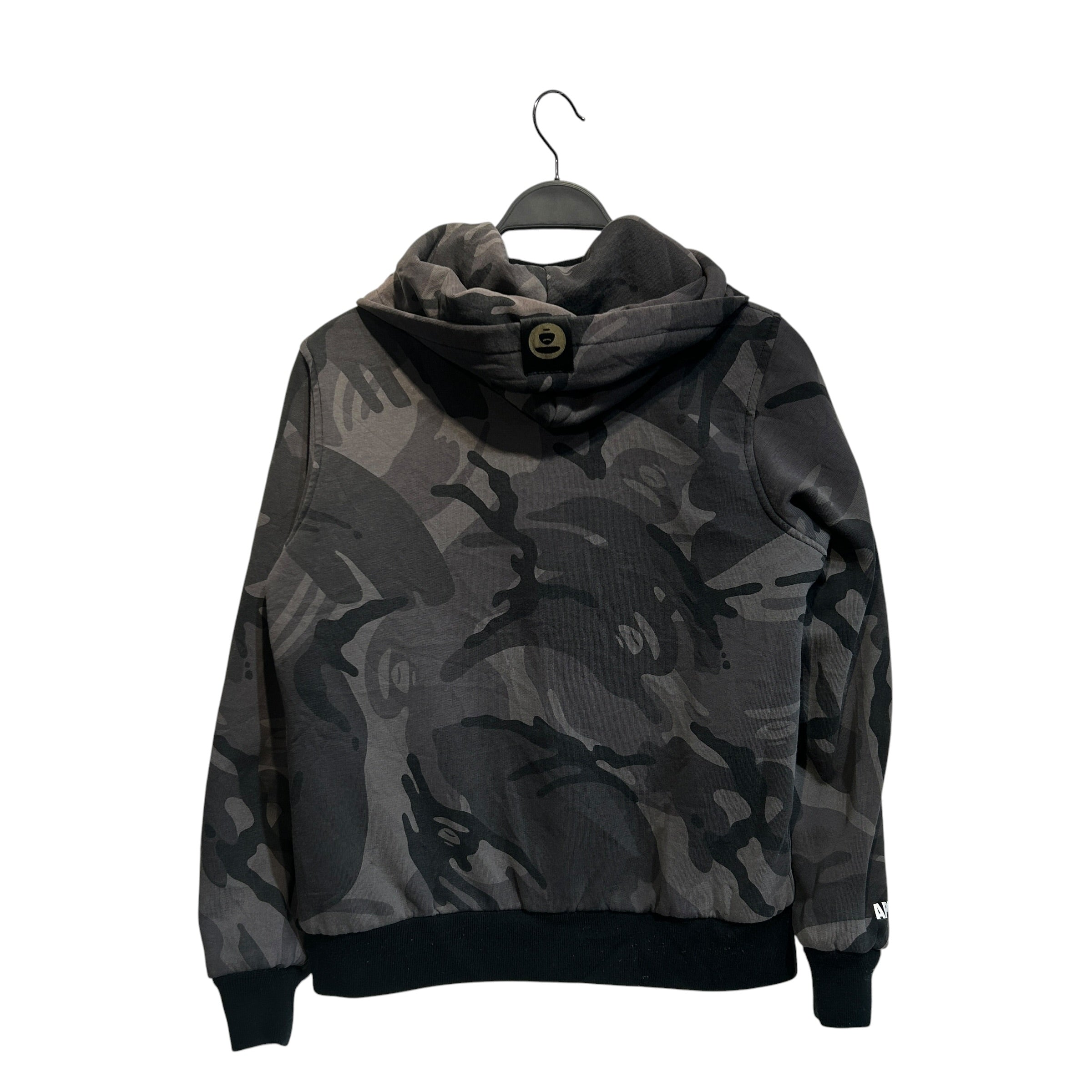 AAPE BY A BATHING APE/Baseball Jkt/S/Nylon/BLK/Graphic/reversible camo jacket view 2