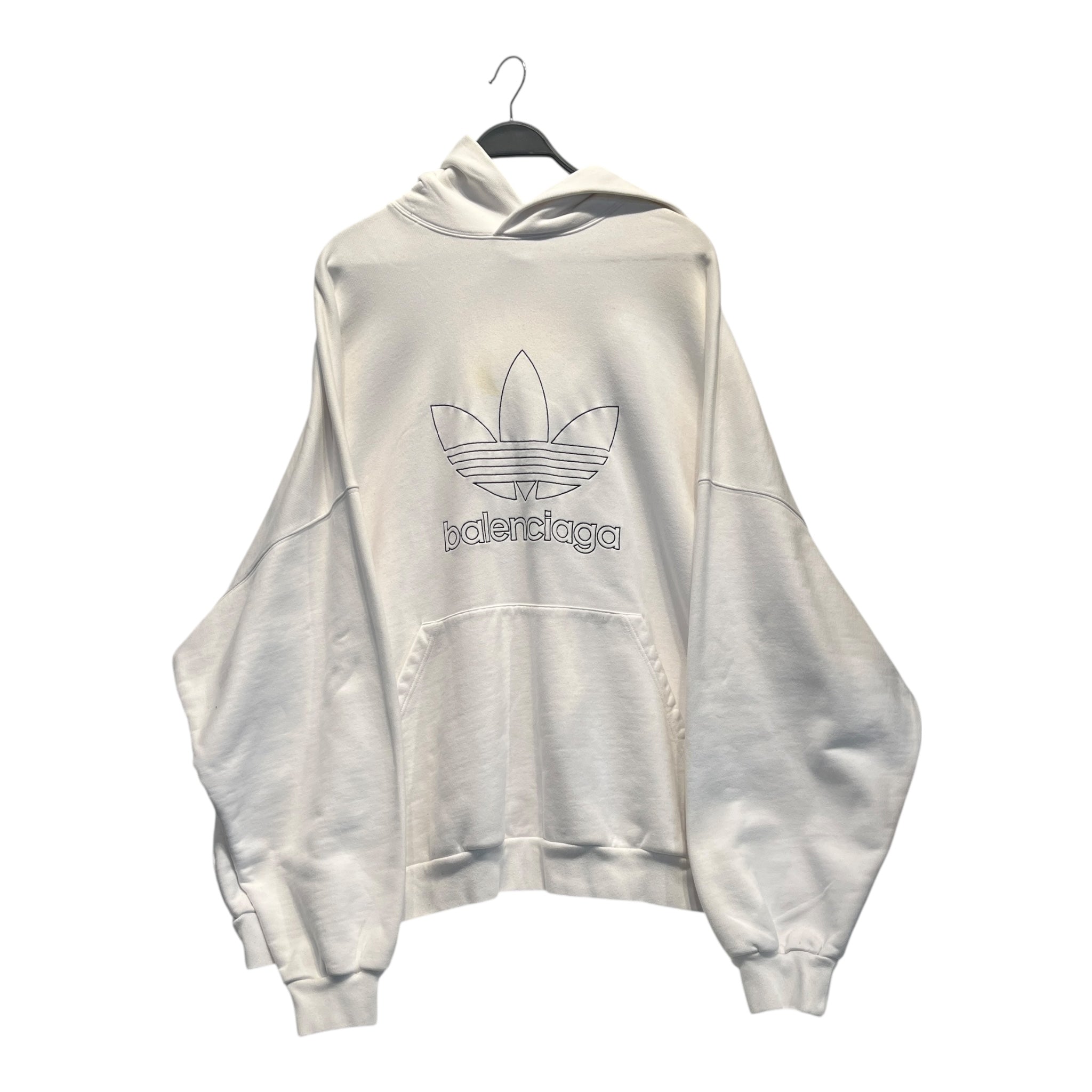 BALENCIAGA/Hoodie/5/Cotton/WHT/ADIDAS LOGO ON FRONT view 1