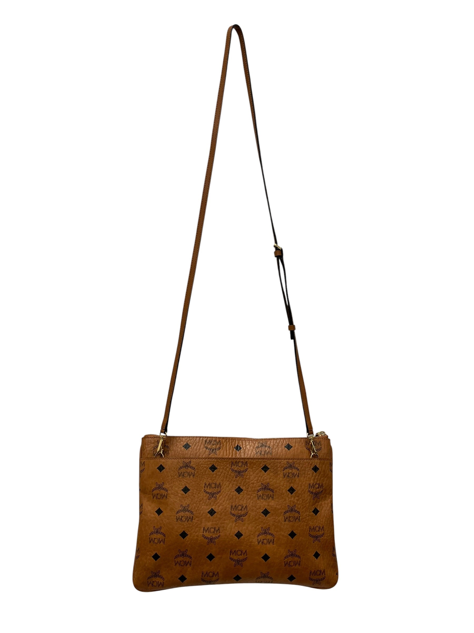MCM/Cross Body Bag/Monogram/Leather/BRW/portfolio bag view 2