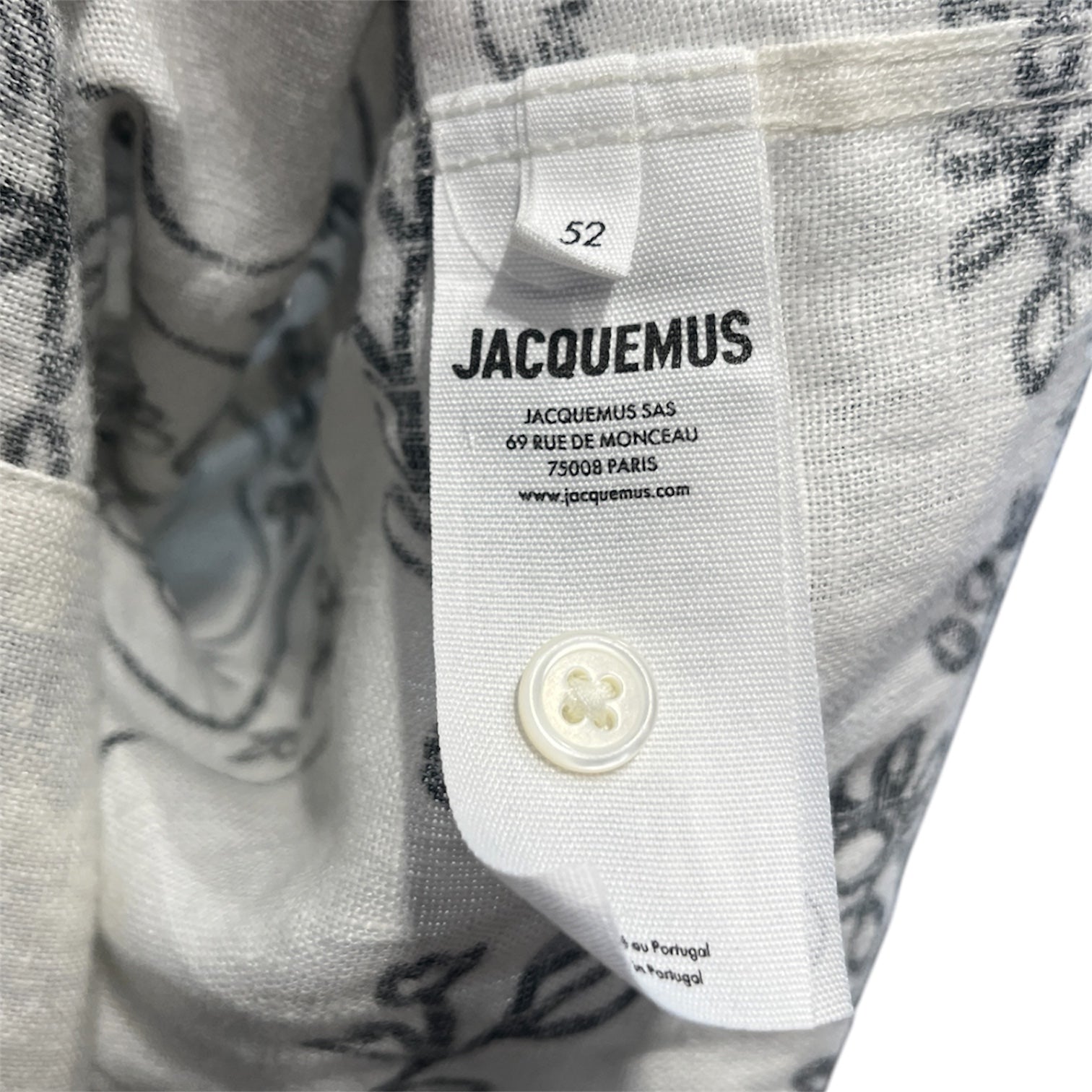 JACQUEMUS/SS Shirt/52/Cotton/WHT/Floral Pattern/black floral stripes view 4