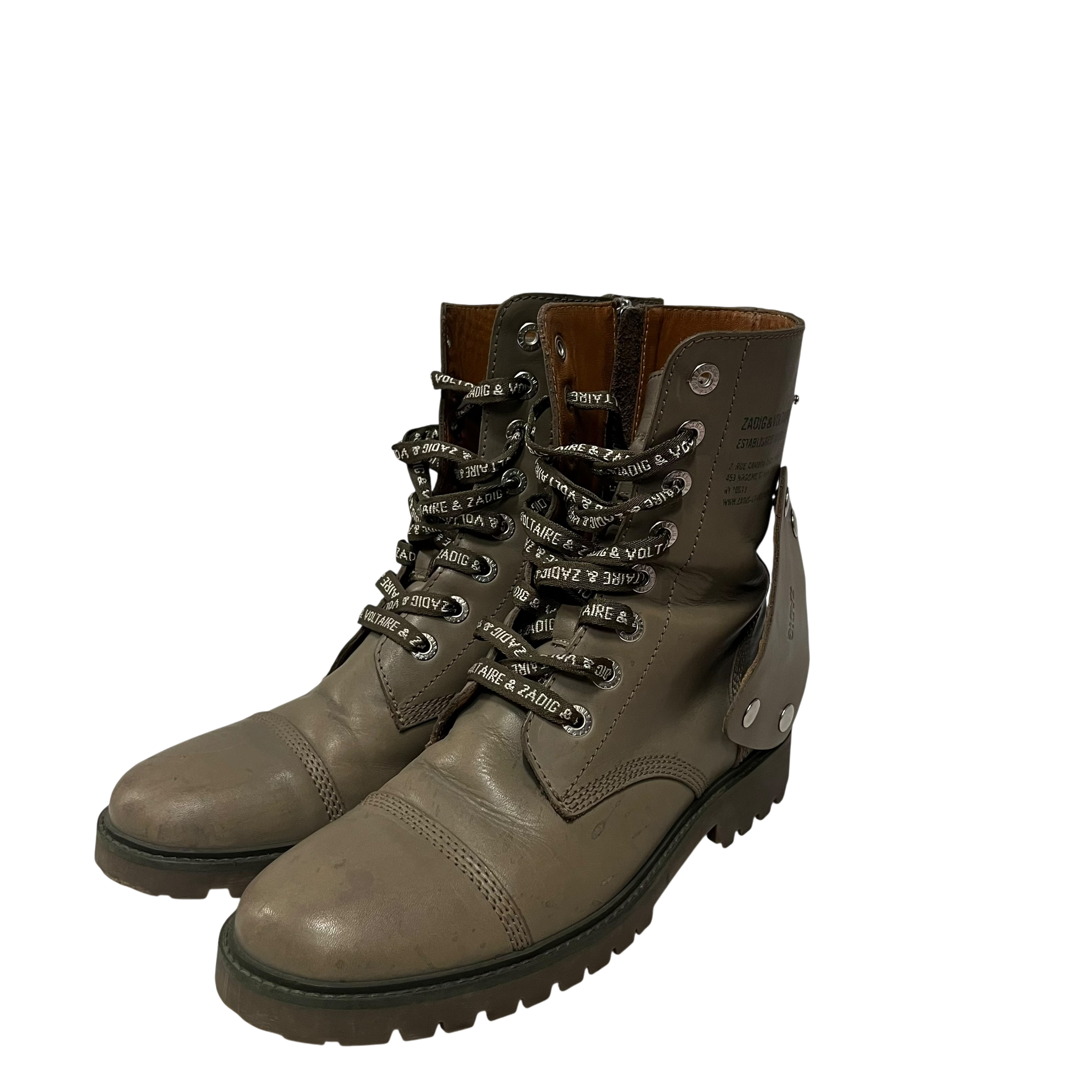 Zadig&Voltaire/Lace Up Boots/EU 41/Leather/KHK/combat boots view 3