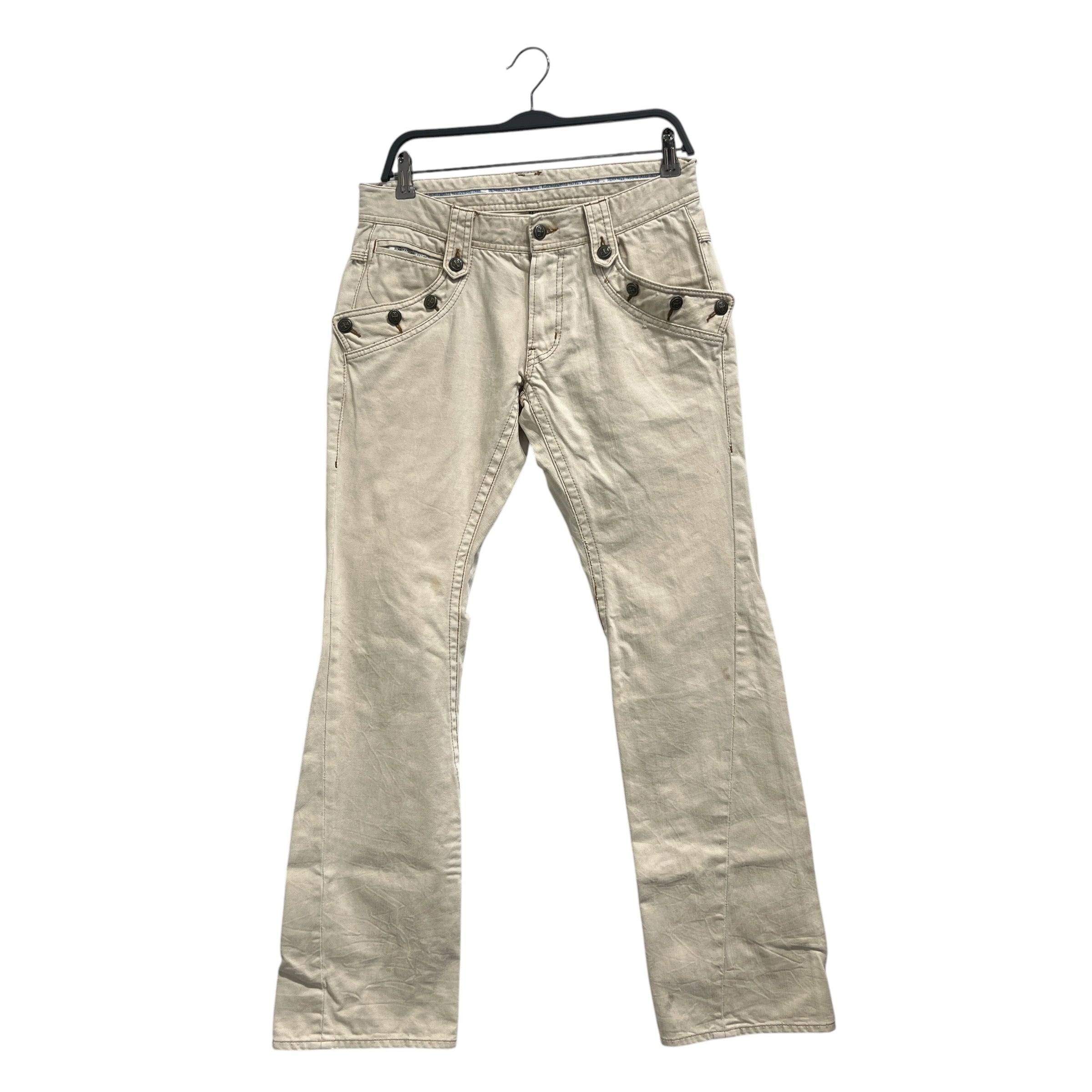 NICOLE CLUB FOR MEN/Bootcut Pants/30/Cotton/CRM/CROSS BUTTONS FRONT BACK view 1