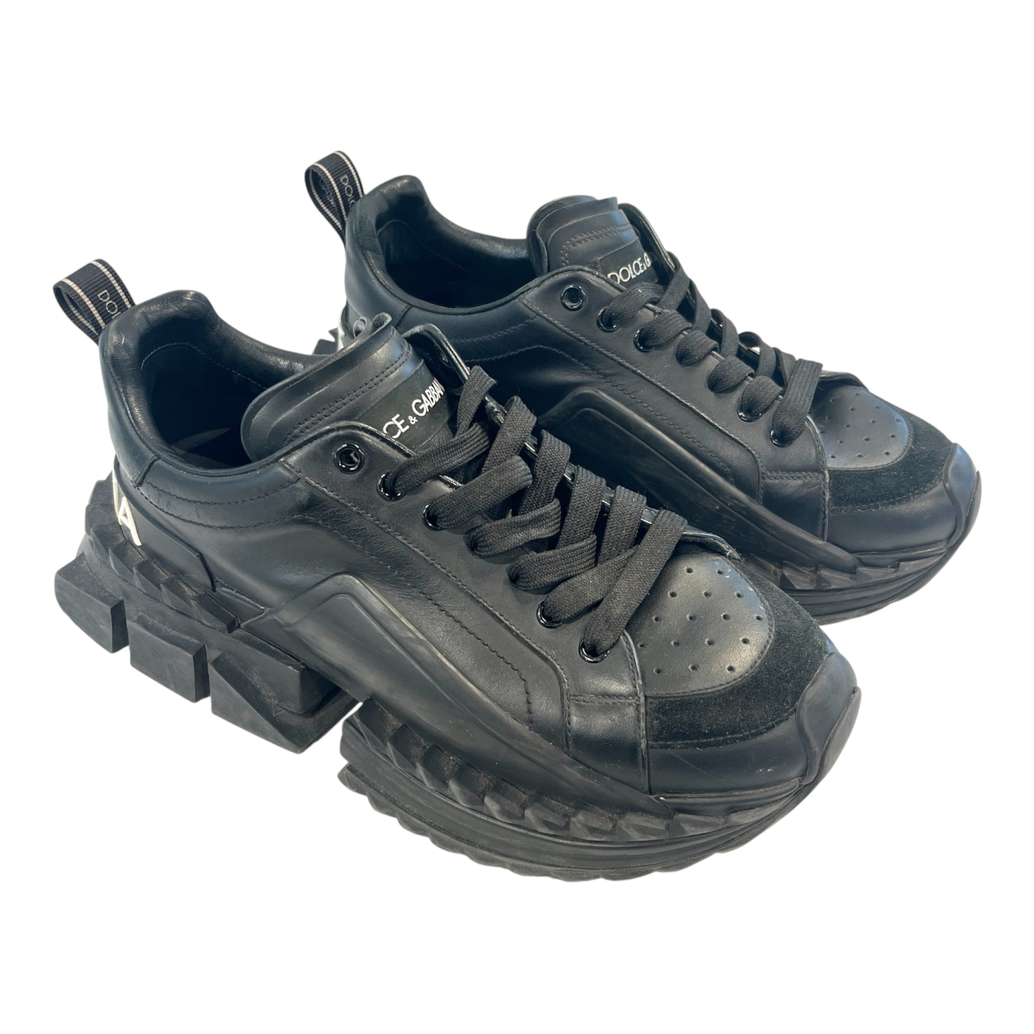 DOLCE&GABBANA/Low-Sneakers/US 8/Leather/BLK/SUPER KING CS 1649 view 1