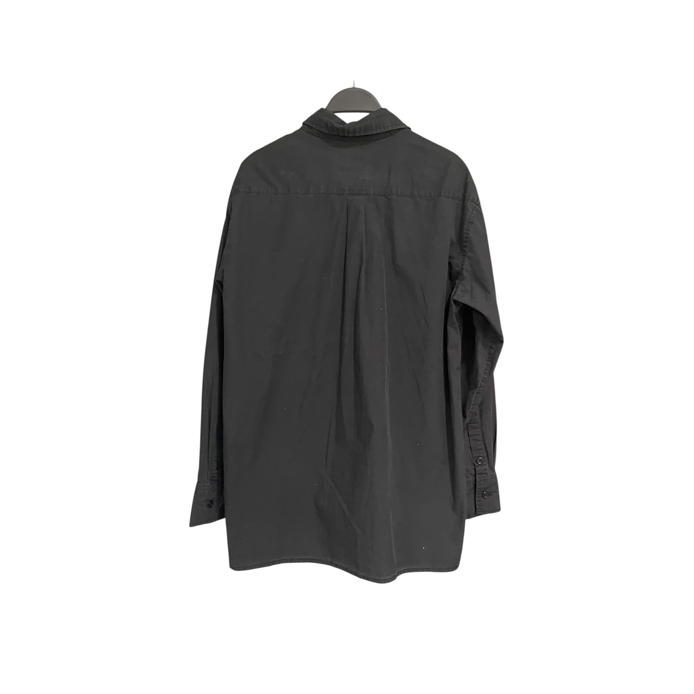 BLACK Scandal Yohji Yamamoto/LS Shirt/S/Silk/BLK/Border/EMBROIDER KANJI LOGO view 2