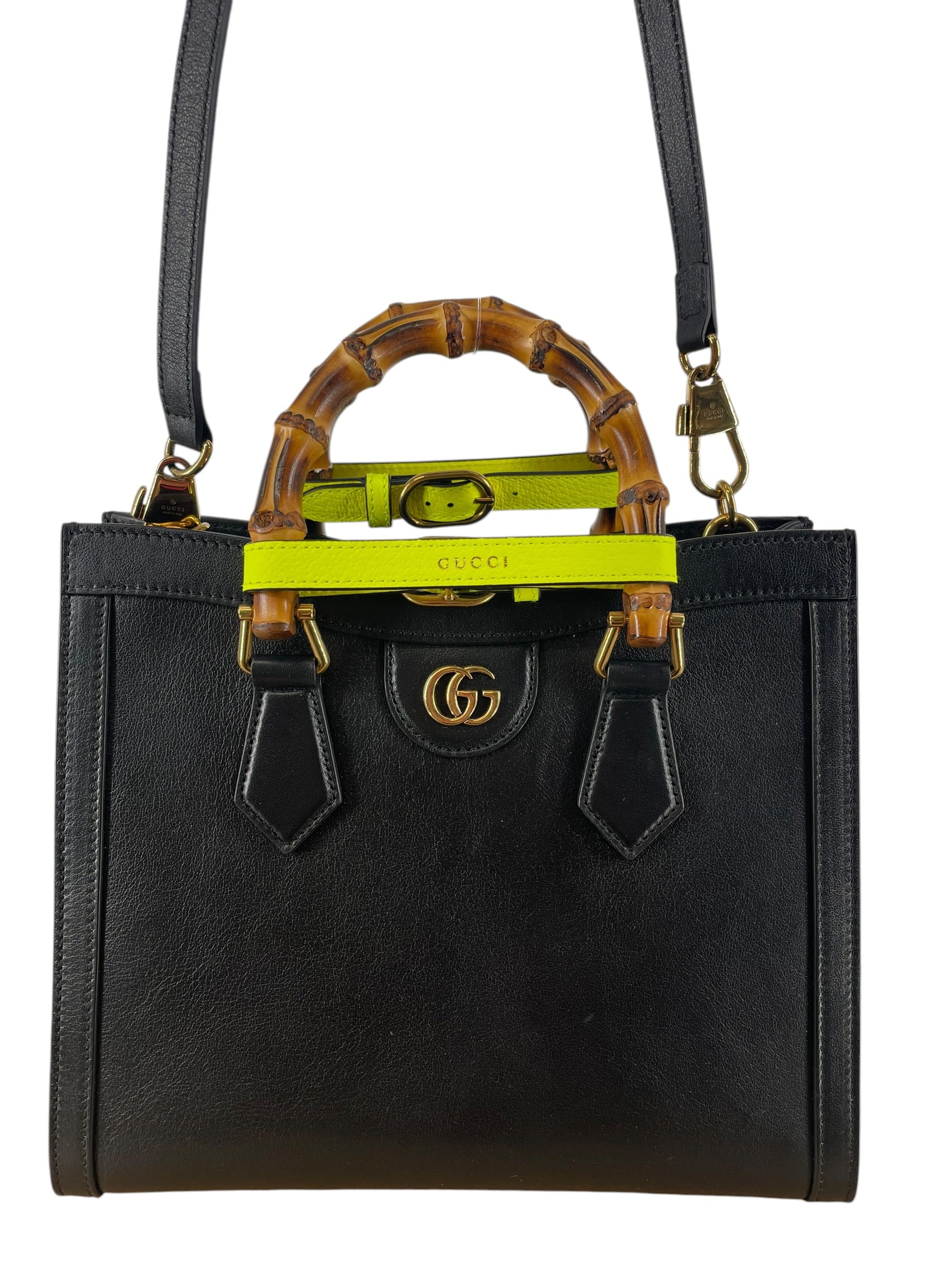 GUCCI/Bag/Leather/BLK/DIANE NM WITH NEON STRAP view 3