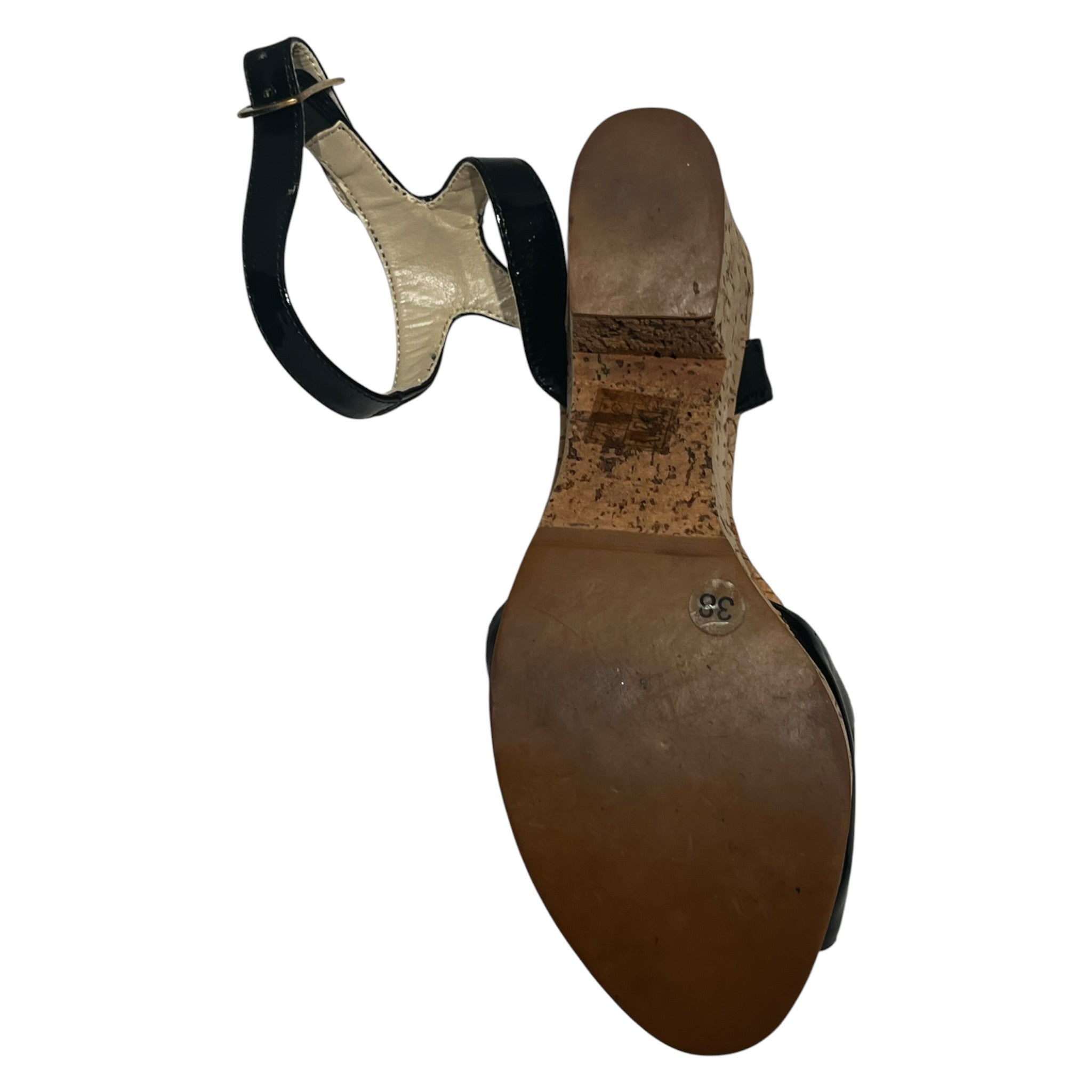 STELLAMcCARTNEY/Heels/EU 38/BLK/cork sandal heels view 3