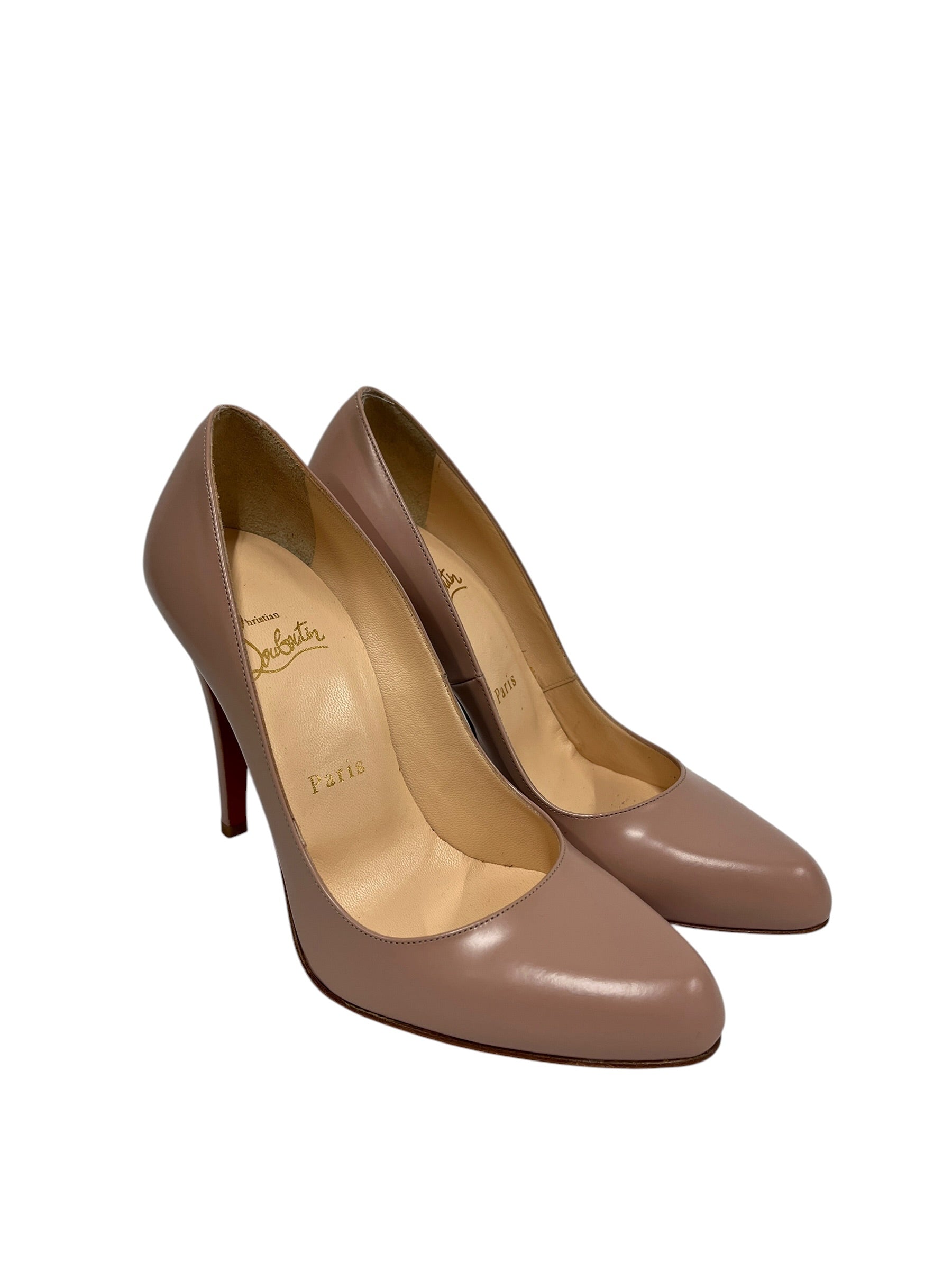 Christian Louboutin/Heels/EU 37.5/Leather/BEG/Kate Heels view 1