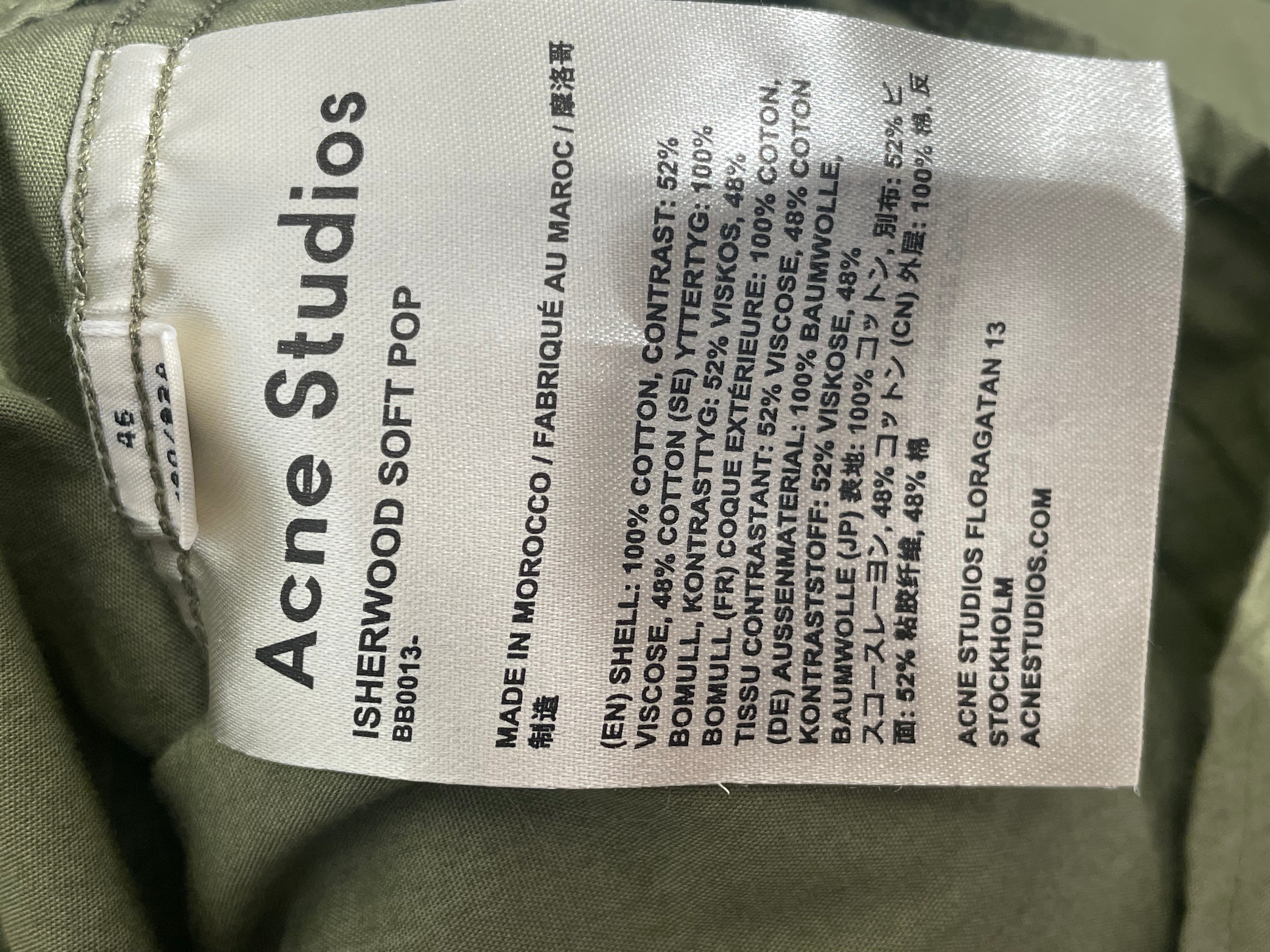 Acne Studios/LS Shirt/46/Cotton/GRN/ view 4