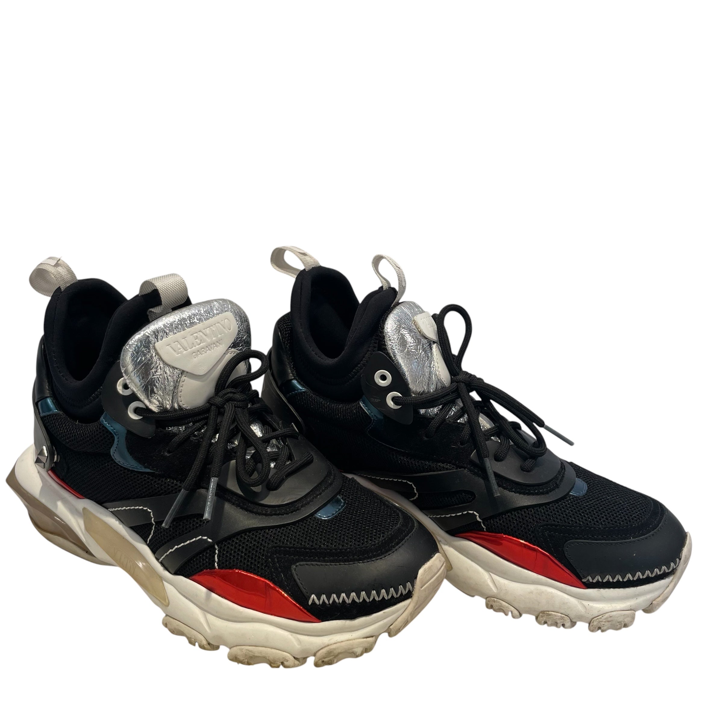 VALENTINO/Hi-Sneakers/EU 40/Cotton/BLK/bounce/stud on heels view 1