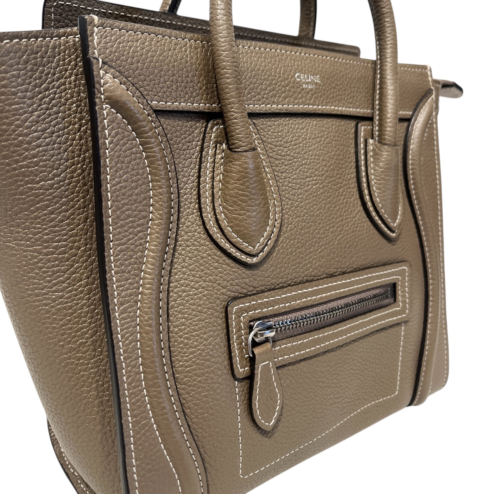 CELINE/Cross Body Bag/Leather/GRY/NANO LUGGAGE BAG view 6