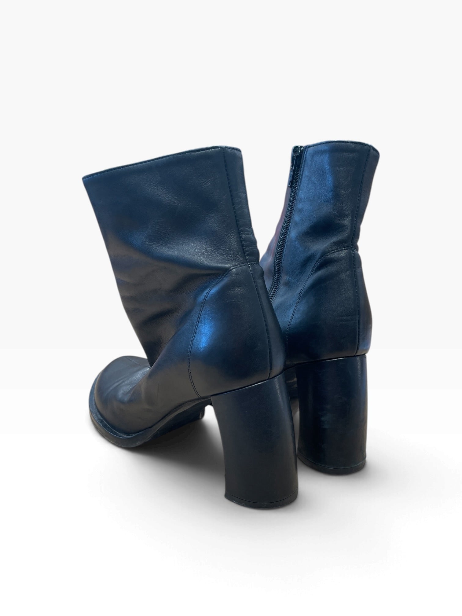 ANN DEMEULEMEESTER/Ankle Boots/EU 37/Suede/BLK/CURVE HEEL view 2