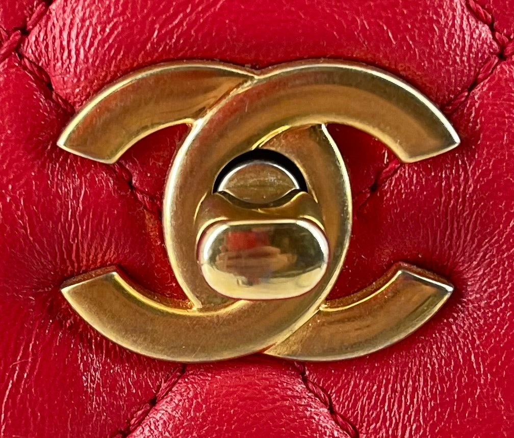 CHANEL/Hand Bag/Leather/RED/18857547 view 4