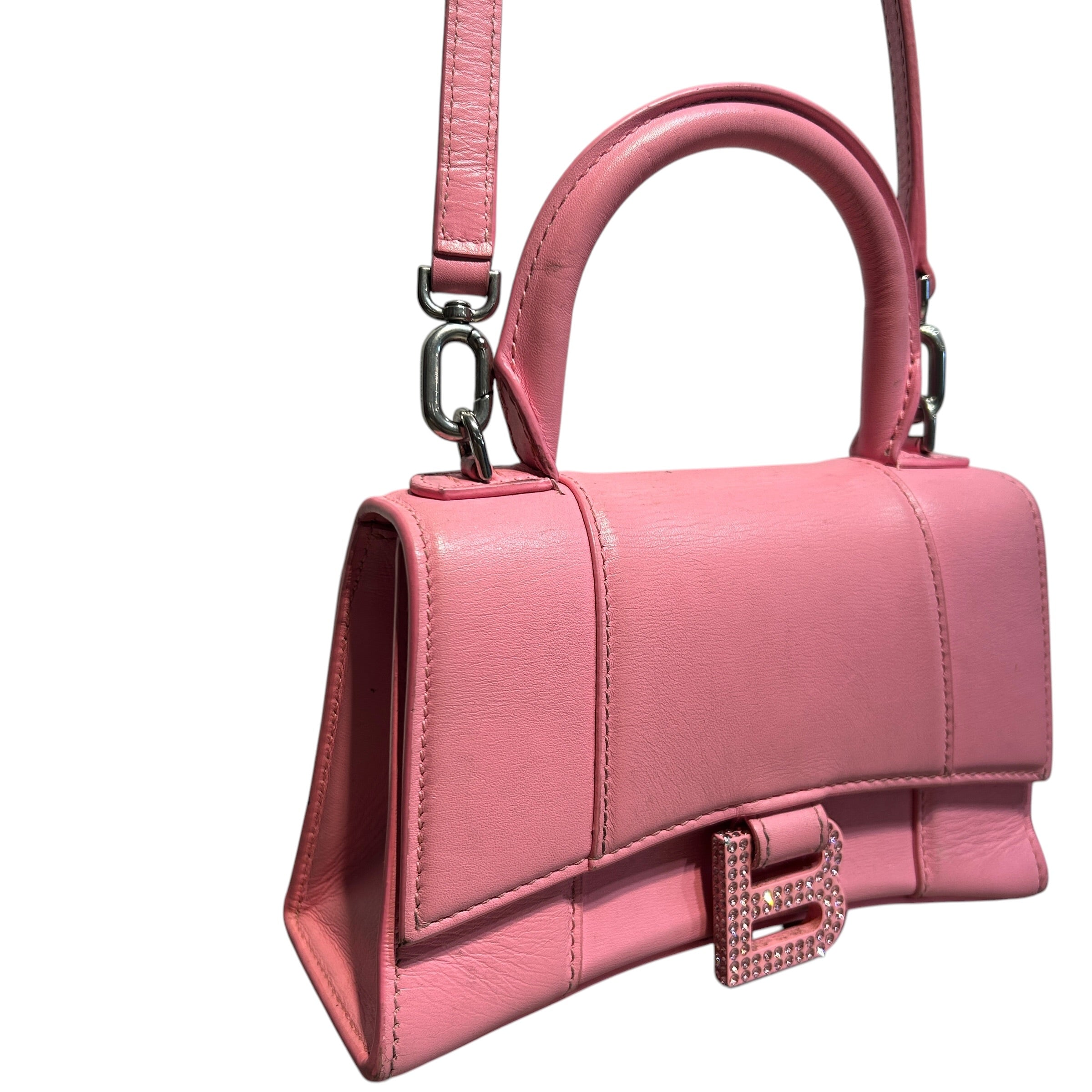 BALENCIAGA/Hand Bag/Leather/PNK/HOURGLASS RHINESTONE view 6