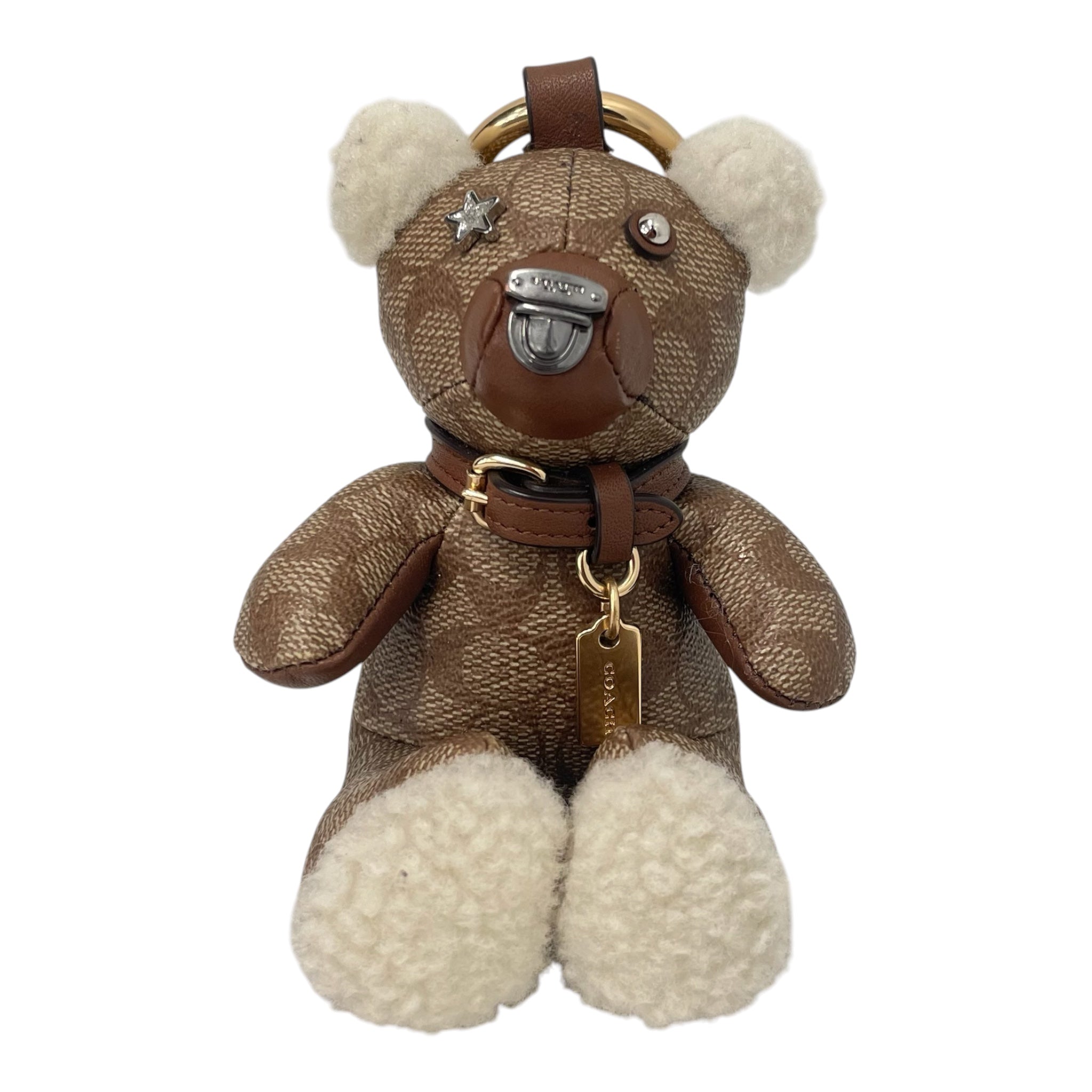 COACH/Accessories/Monogram/Leather/KHK/L's/teddy bear bag charm view 1