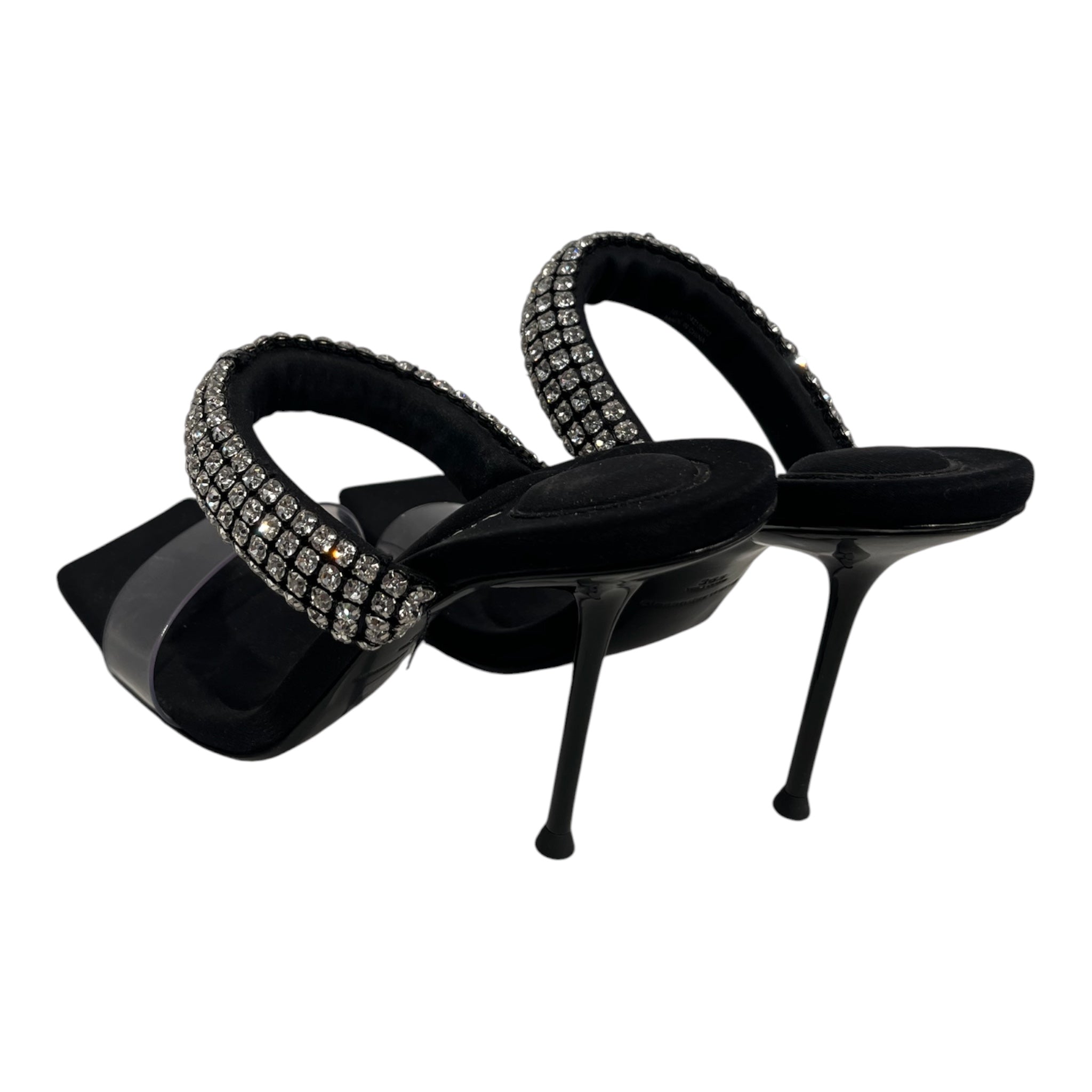 Alexander Wang/Heels/EU 36.5/Leather/BLK/Open-Toe/crystals around ankle view 3