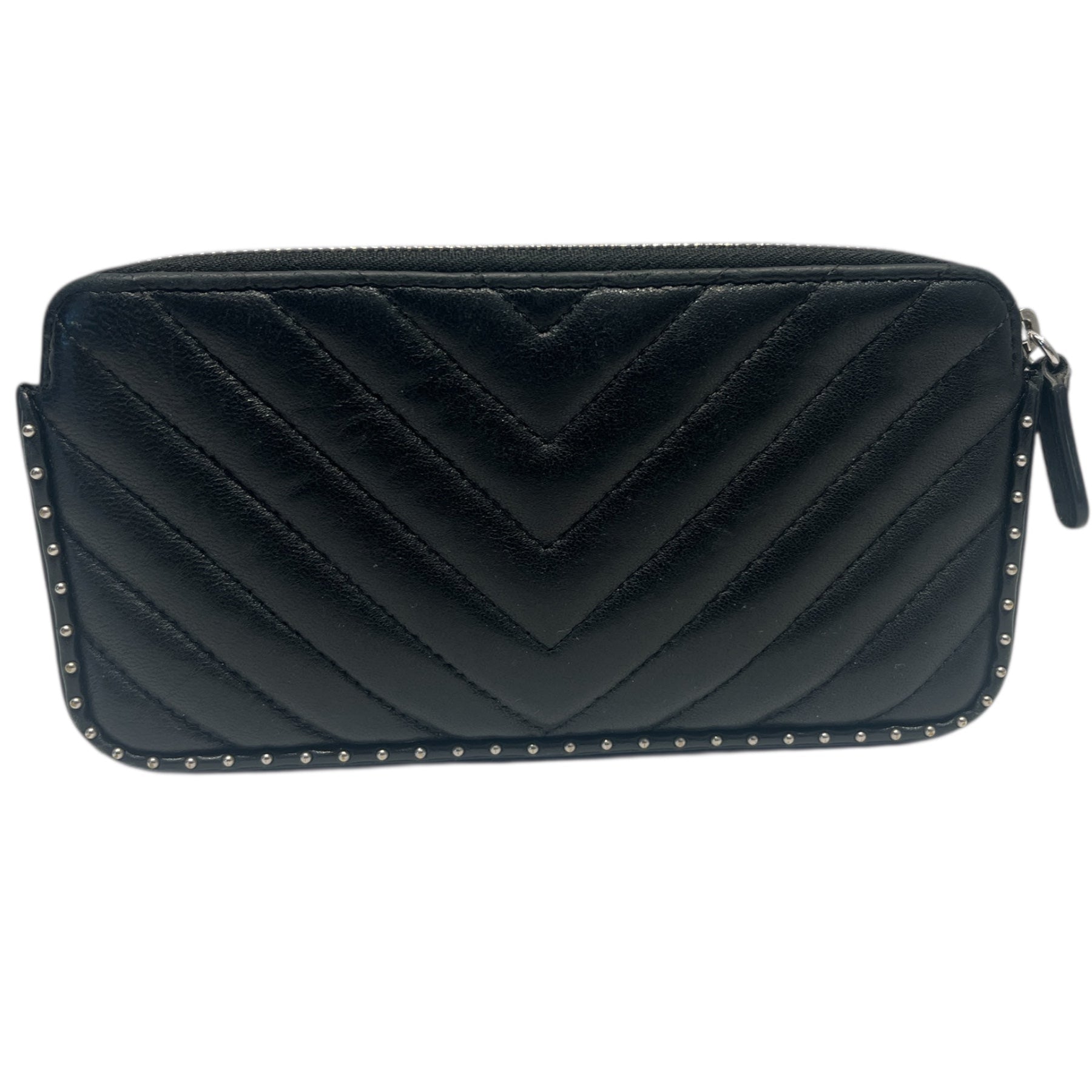 CHANEL/Cross Body Bag/Leather/BLK/CHEVERON STUDDED CLUTCH view 2