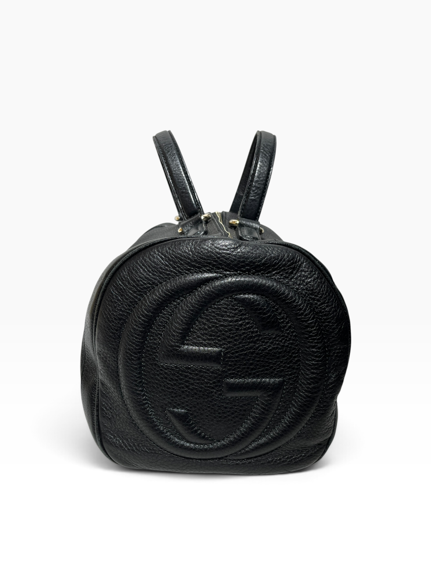 GUCCI/Boston Bag/Leather/BLK/Soho pebbled calfskin view 3