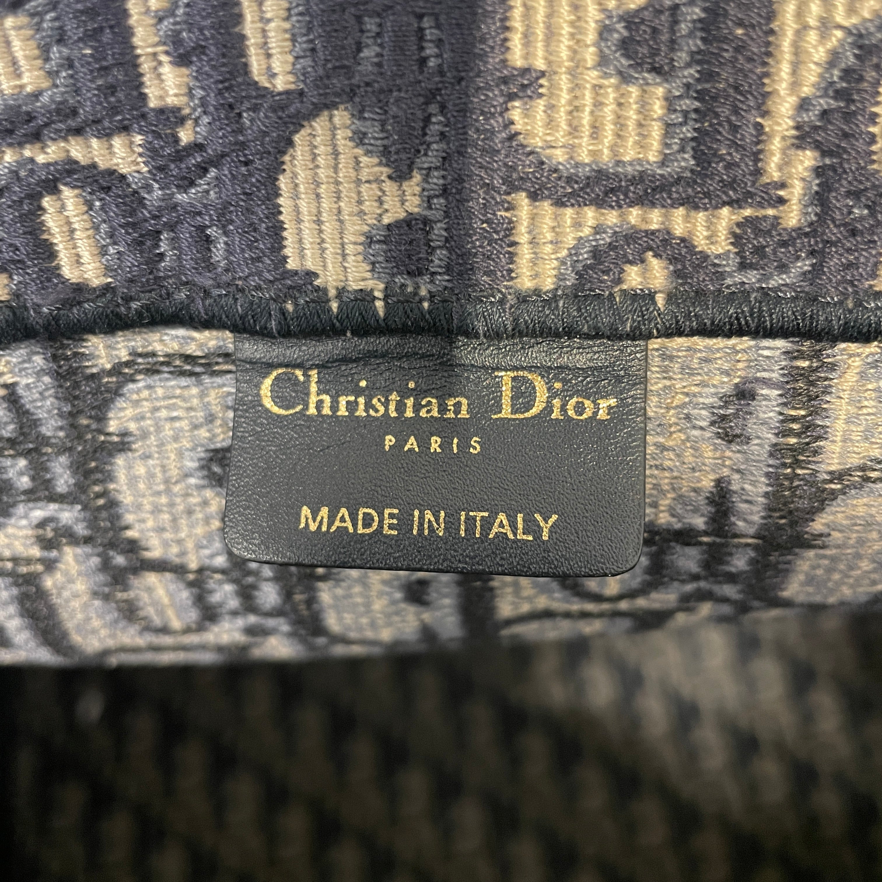 Christian Dior/Tote Bag/Monogram/Cotton/NVY/Oblique Jacquard Book view 3