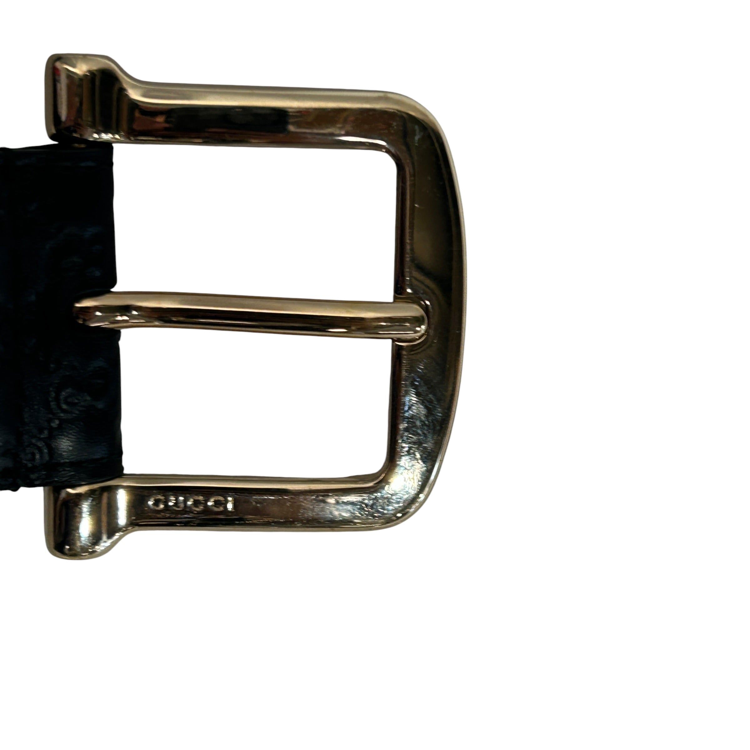 GUCCI/Belt/Monogram/Leather/BLK/M's/Guccissima Belt in Silver view 3