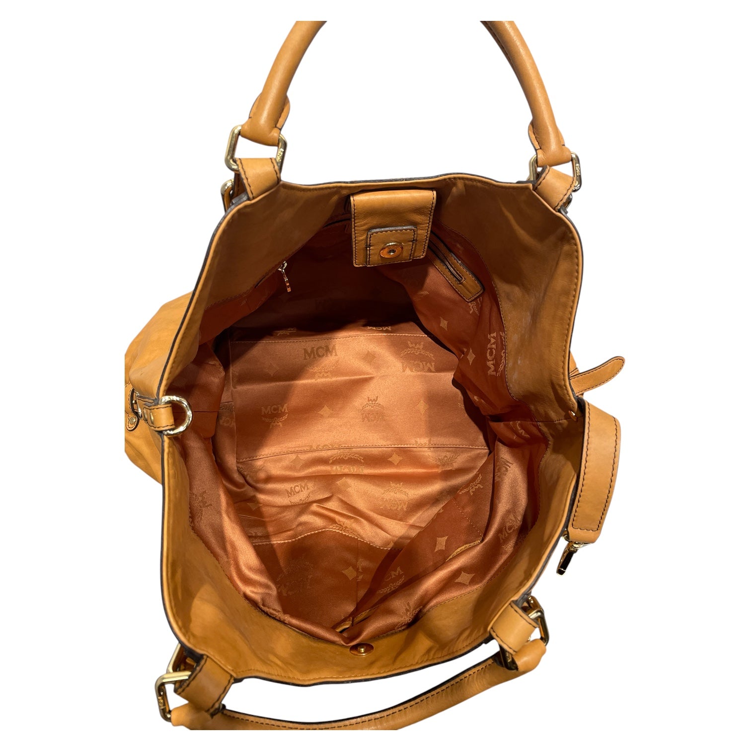 MCM/Hand Bag/Monogram/Leather/BEG/VISETOS HOBO BAG L9851 view 3