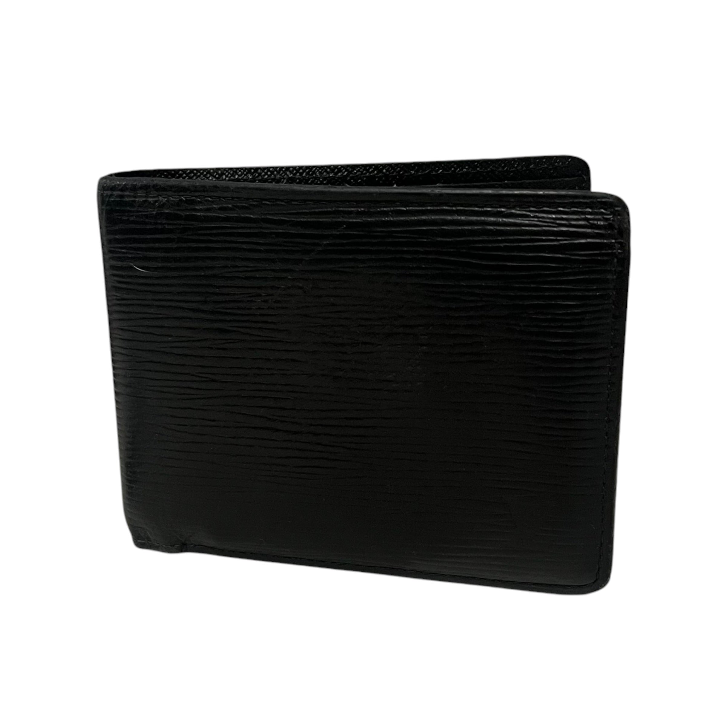 LOUIS VUITTON/Bifold Wallet/Stripe/Leather/BLK/M's/epi leather view 1