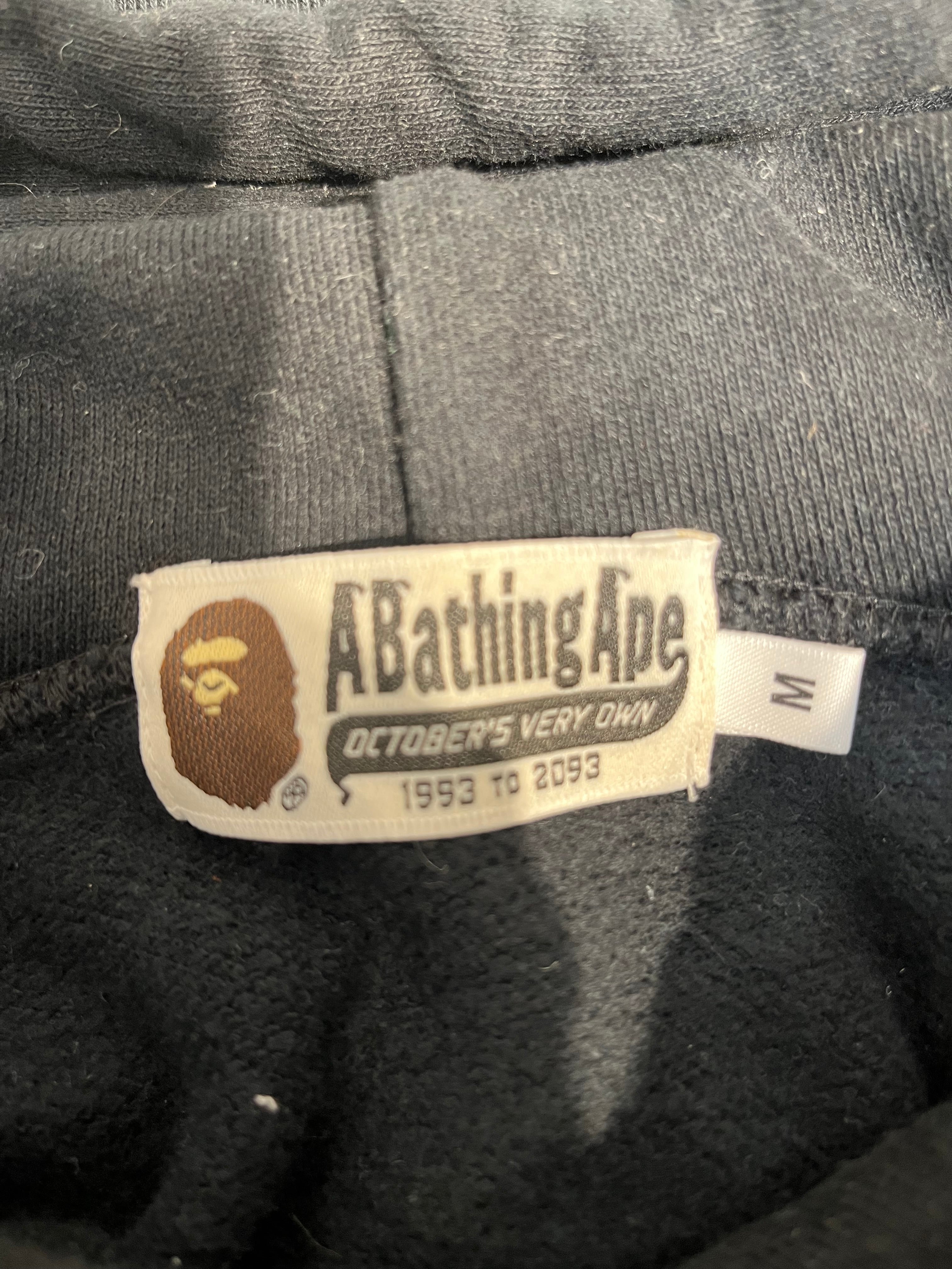 A BATHING APE/OCTOBERS VERY OWN(OVO)/Hoodie/M/Cotton/BLK/CHENILLE BAPEHEAD LOGO view 3