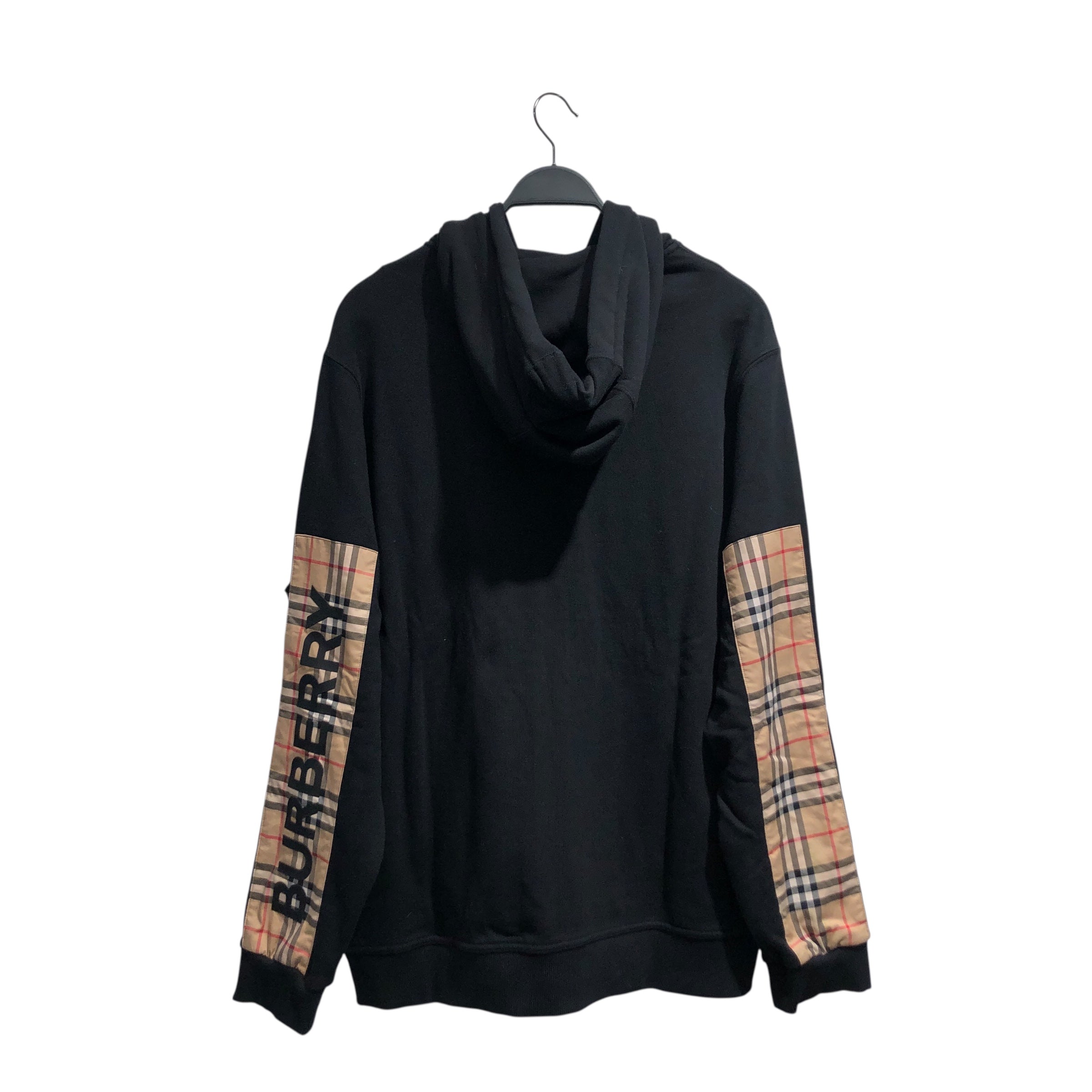 BURBERRY LONDON/Zip Up Hoodie/XL/Cotton/BLK/PLAID ON SLEEVES view 2