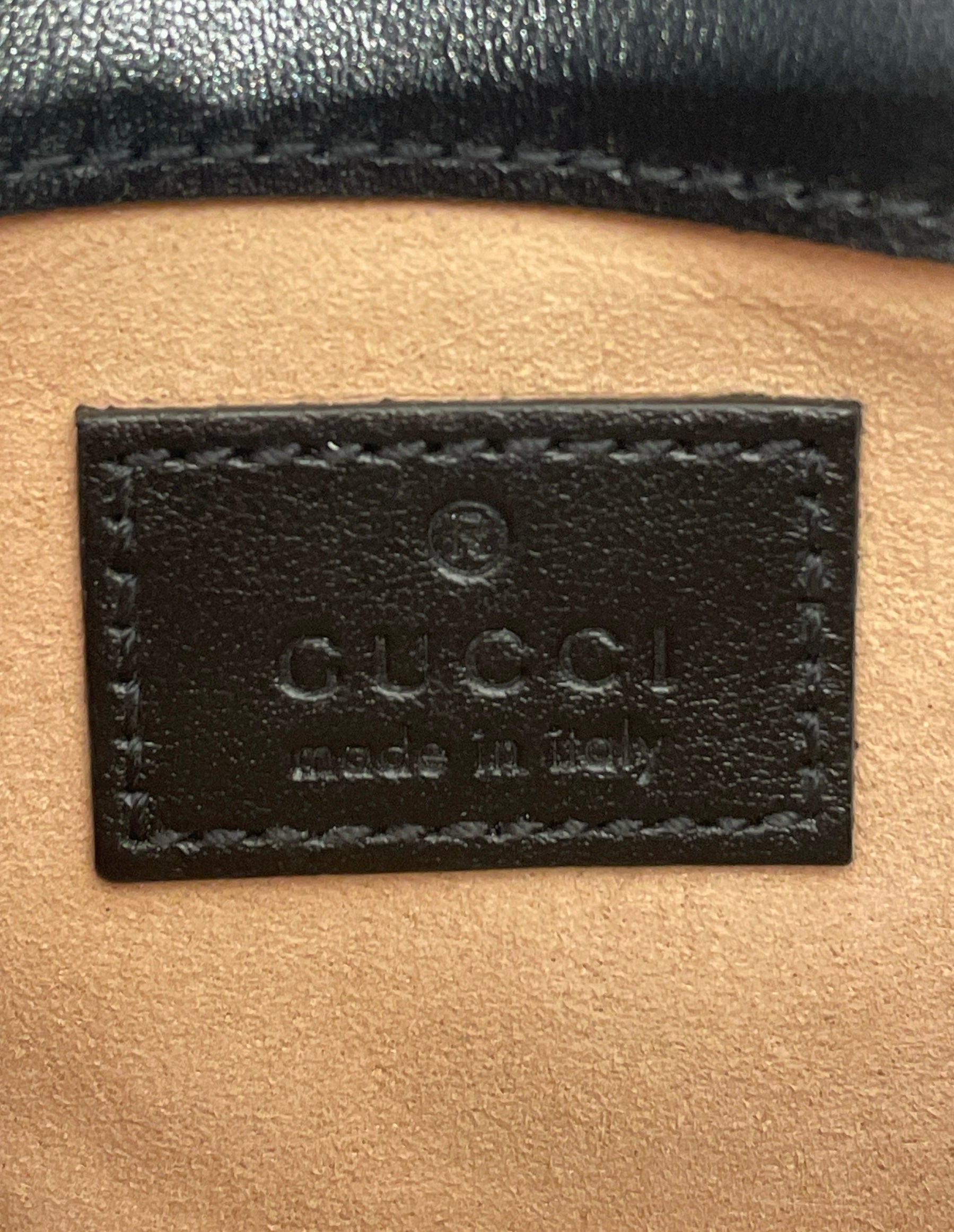 GUCCI/Cross Body Bag/Leather/BLK/Marmont Flap Mini Bag view 11
