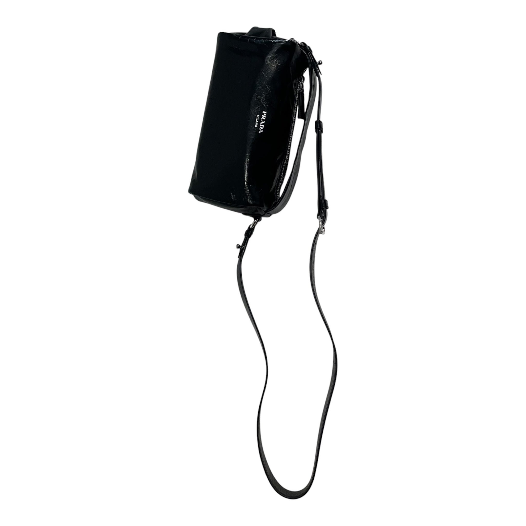 PRADA/Boston Bag/Leather/BLK/NWT LEATHER SHOULDER BAG view 4