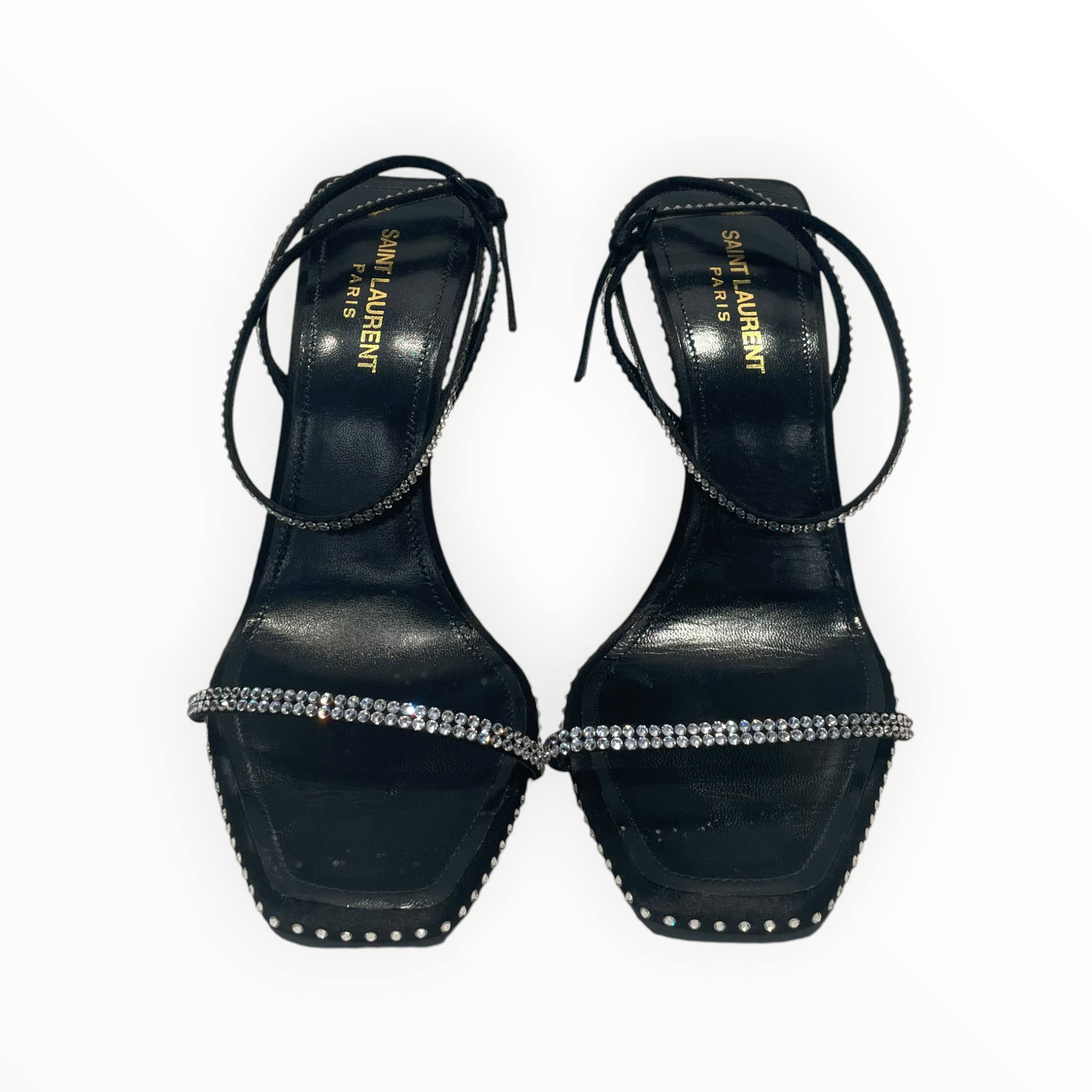 SAINT LAURENT/Heels/US 7.5/Cotton/BLK/Saint Laurent Diamond heels view 3