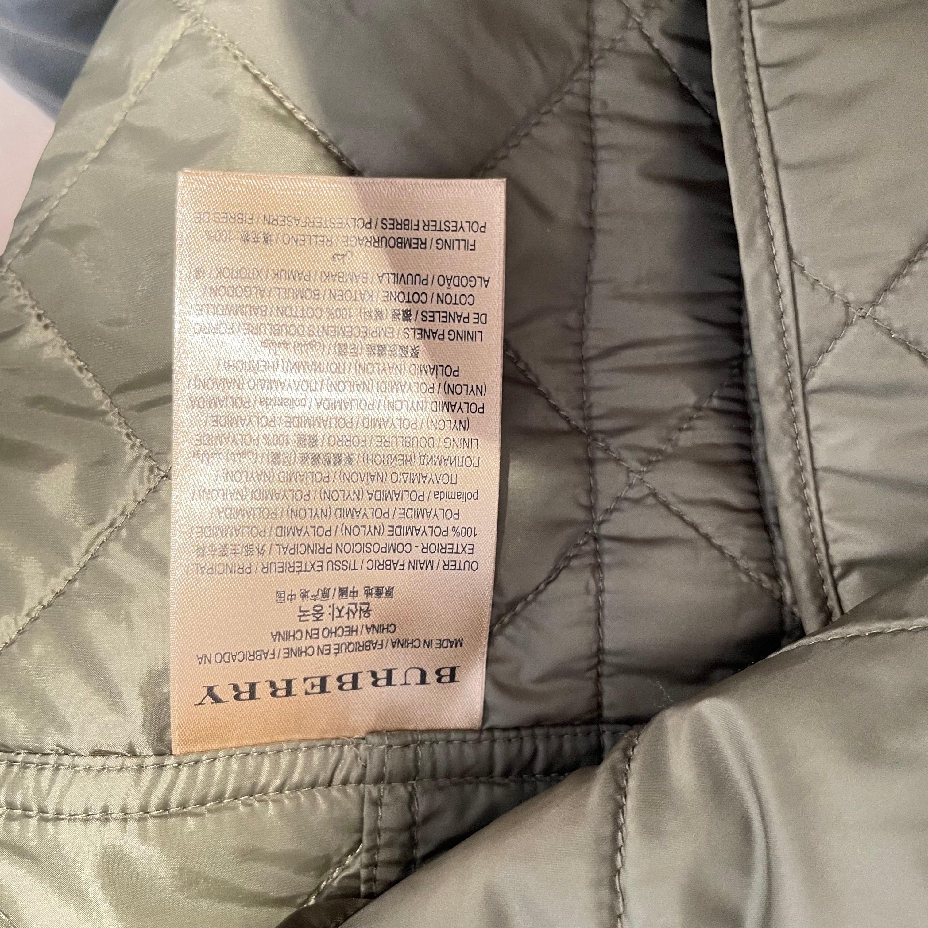 BURBERRY LONDON/Coat/S/Nylon/GRN/Olive Green Quilted Parka view 4
