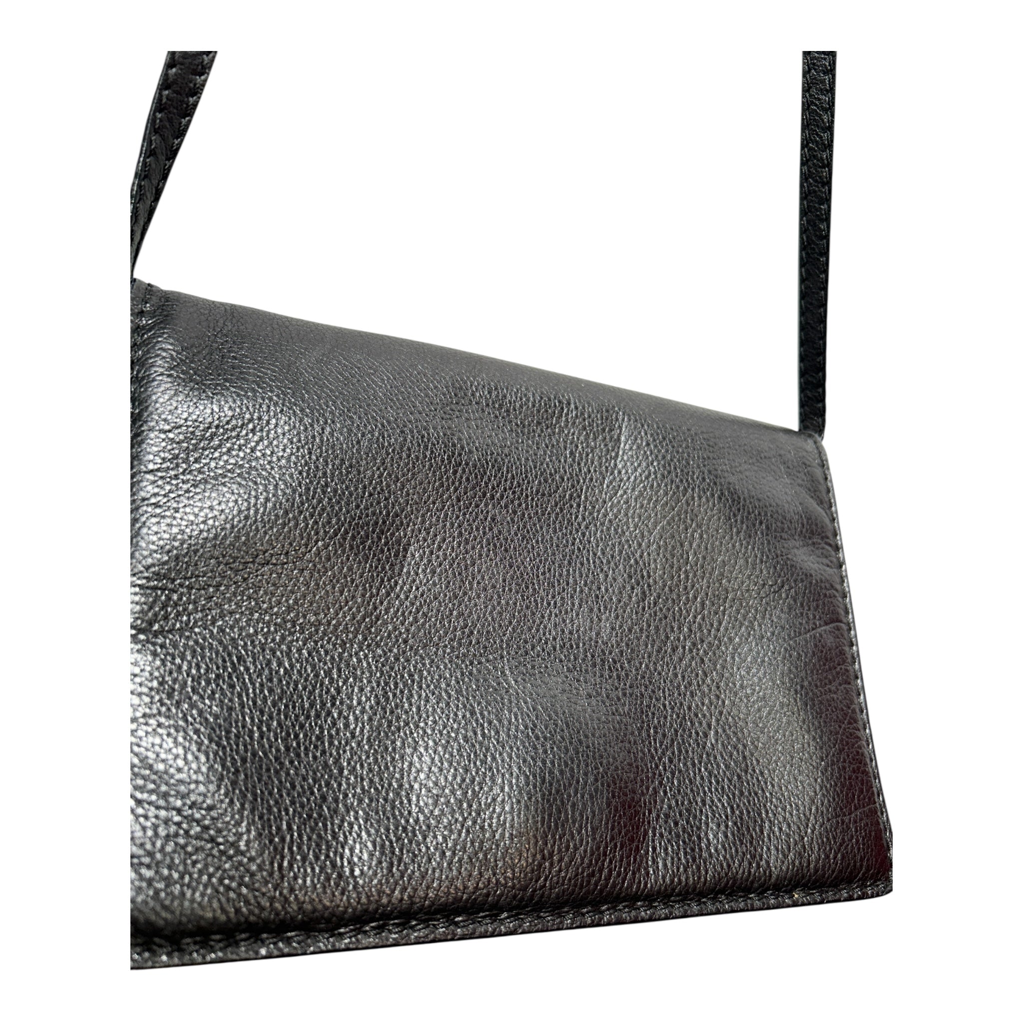 BOTTEGA VENETA/Cross Body Bag/M/Leather/BLK/ view 7