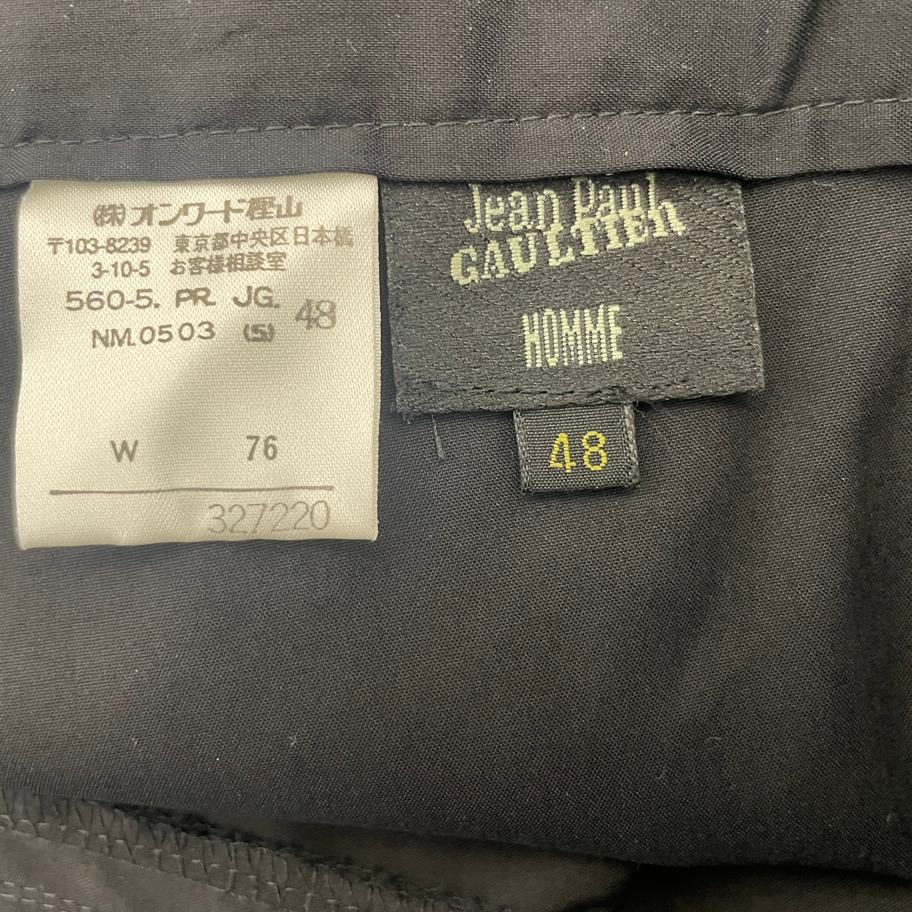Jean Paul GAULTIER HOMME/Straight Pants/48/Cotton/BLK/ view 3