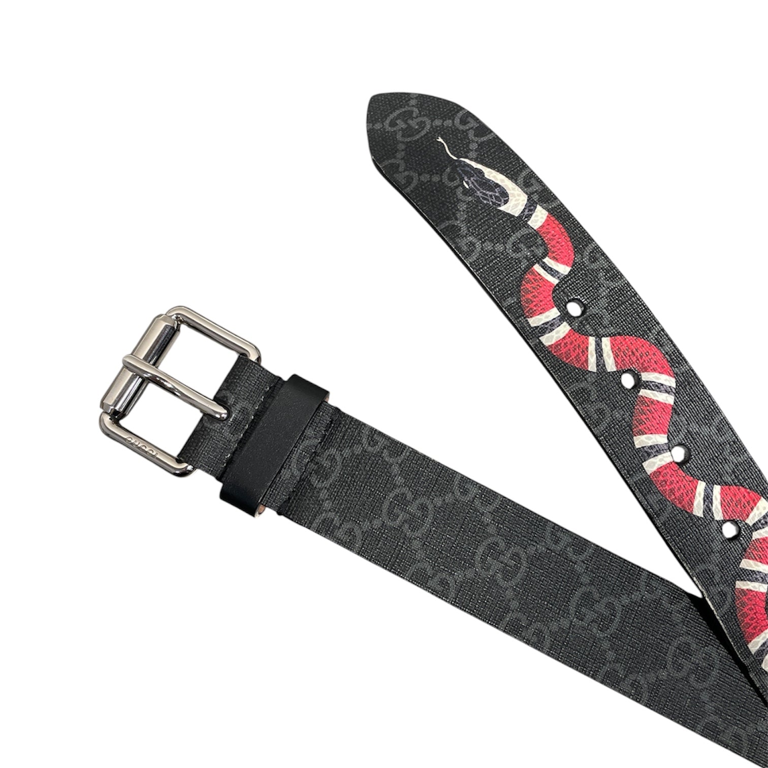 GUCCI/Belt/Leather/BLK/M's/Black Supreme Kingsnake Belt view 2
