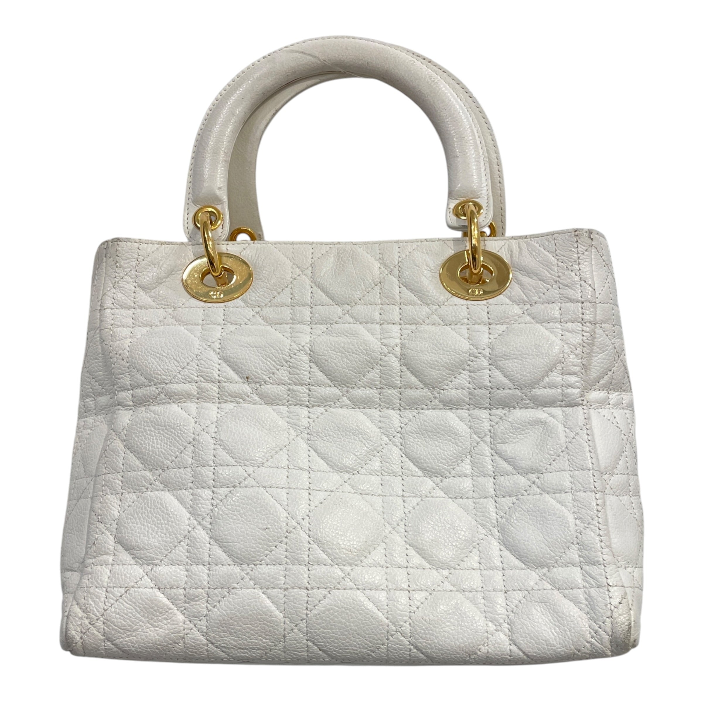 Christian Dior/Hand Bag/Lambskin/WHT/lady dior gold g2jm39t view 2
