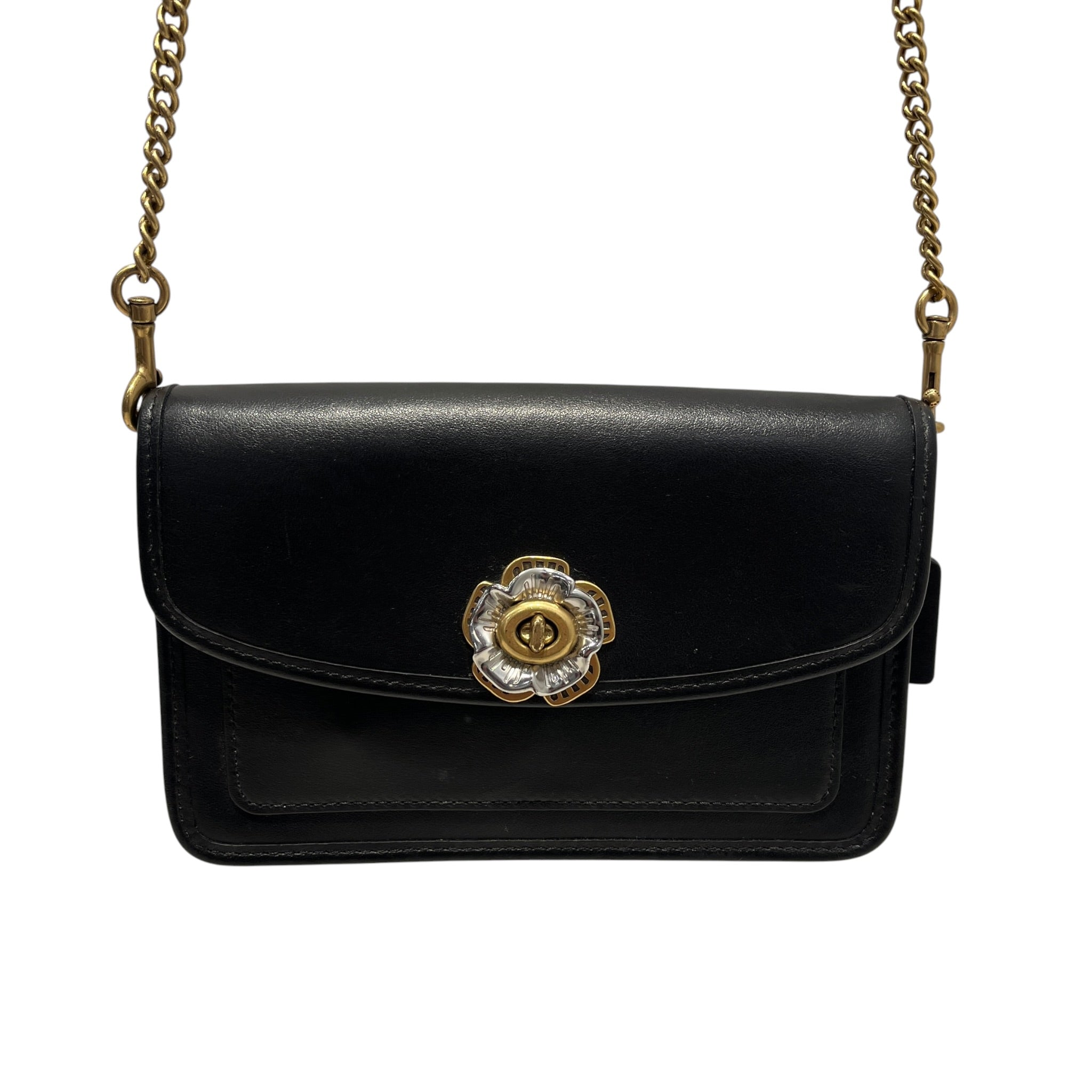 COACH/Cross Body Bag/Leather/BLK/Tea Rose Turn Lock Parker Lthr view 2