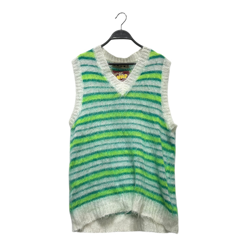 MARNI/HeavyKnit Vest/48/Wool/GRN/fuzzy wuzzy