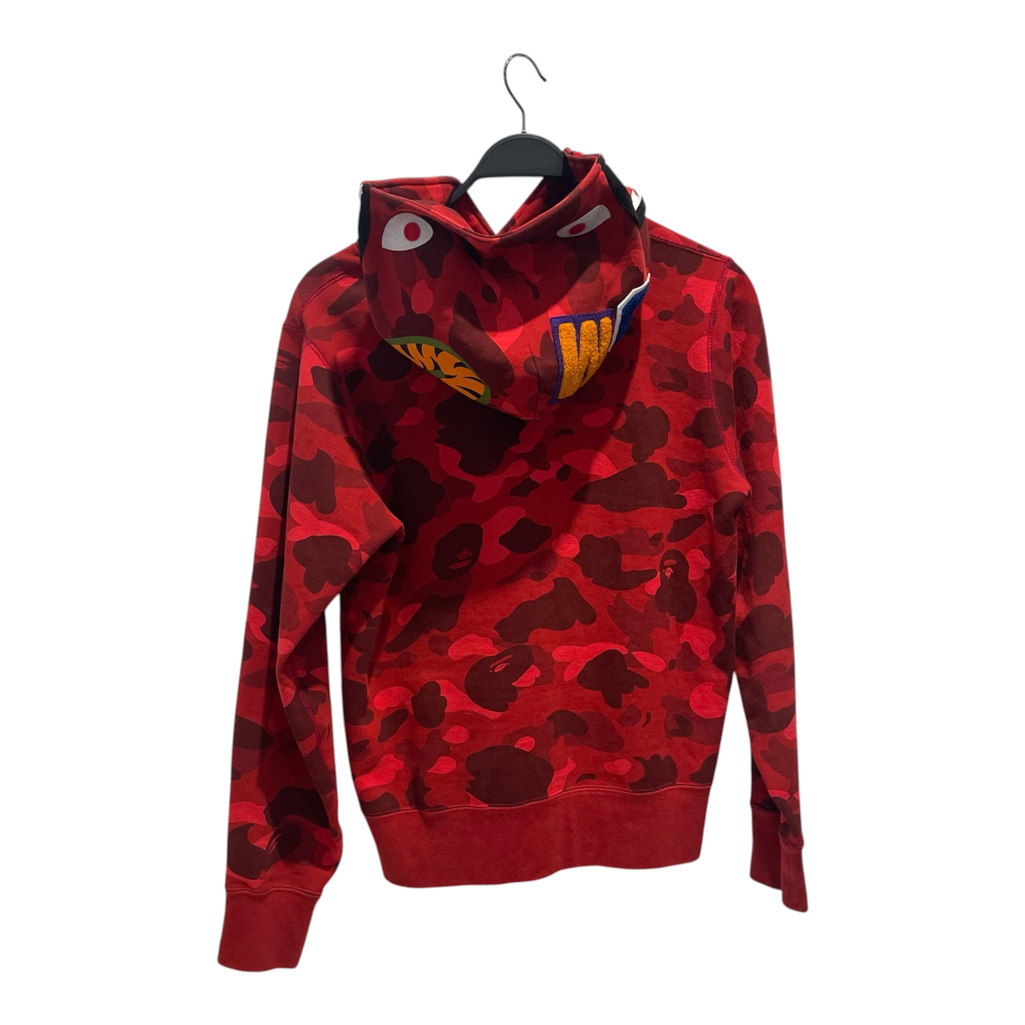 A BATHING APE/Hoodie/S/All Over Print/Cotton/RED/Shark Pullover Hoodie view 2