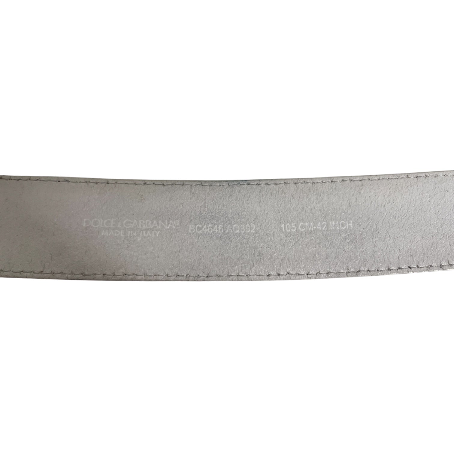 DOLCE&GABBANA/Belt/Leather/WHT/M's/CRACKED LEATHER/ DG MAT BUCKLE view 3