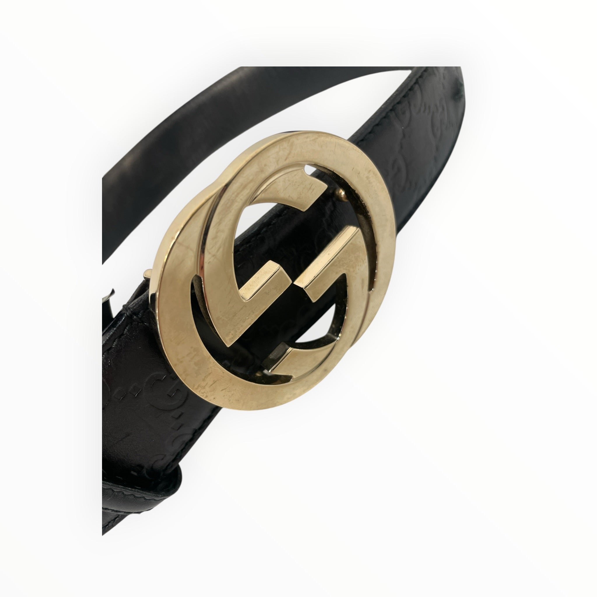 GUCCI/Belt/Monogram/Leather/BLK/M's/Interlocking G view 6