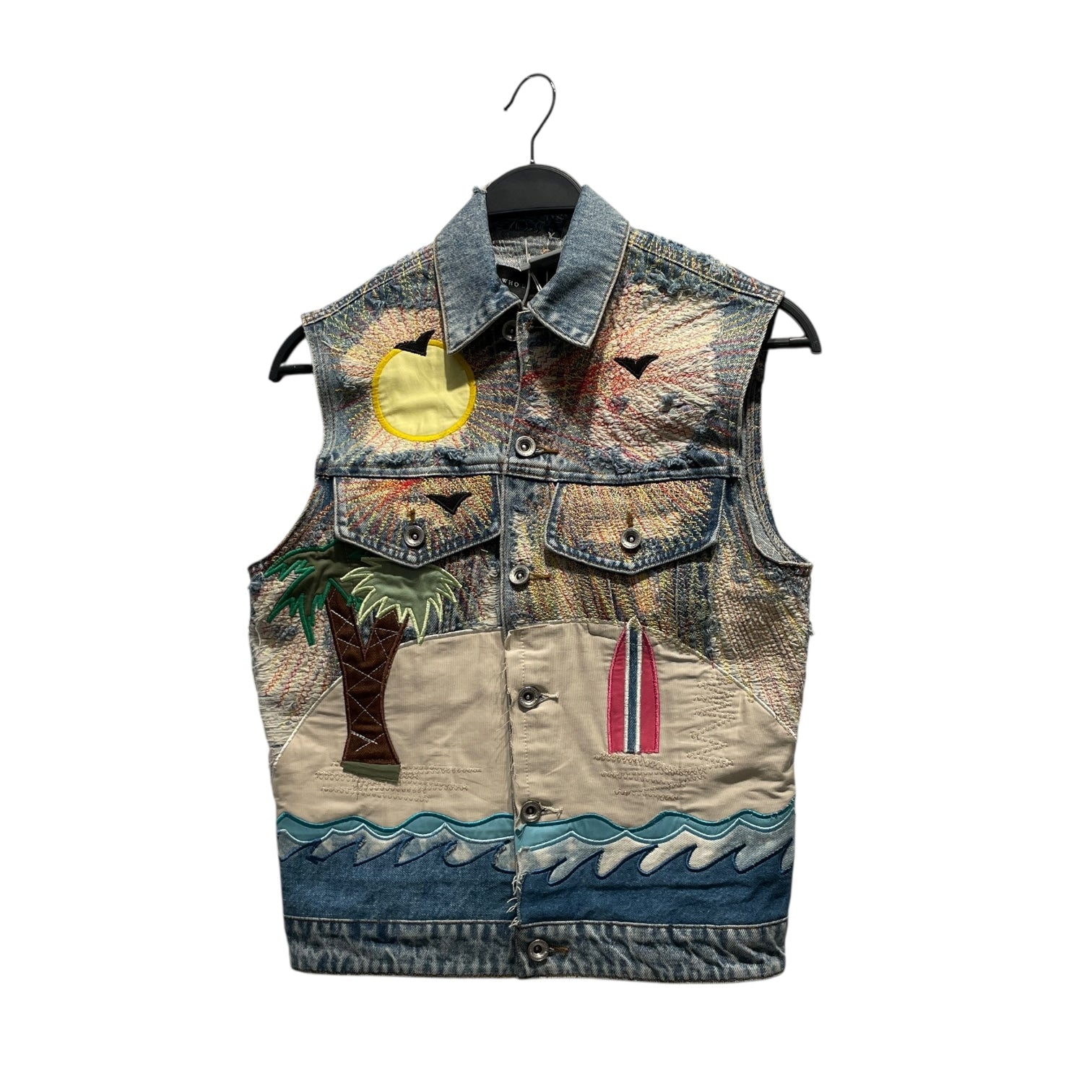 WHO DECIDES WAR/Vest/S/All Over Print/Denim/BLU/ view 1