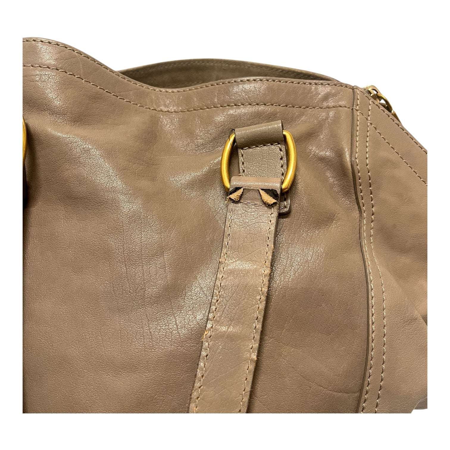 YVES SAINT LAURENT/Tote Bag/Leather/BEG/downtown bag view 3