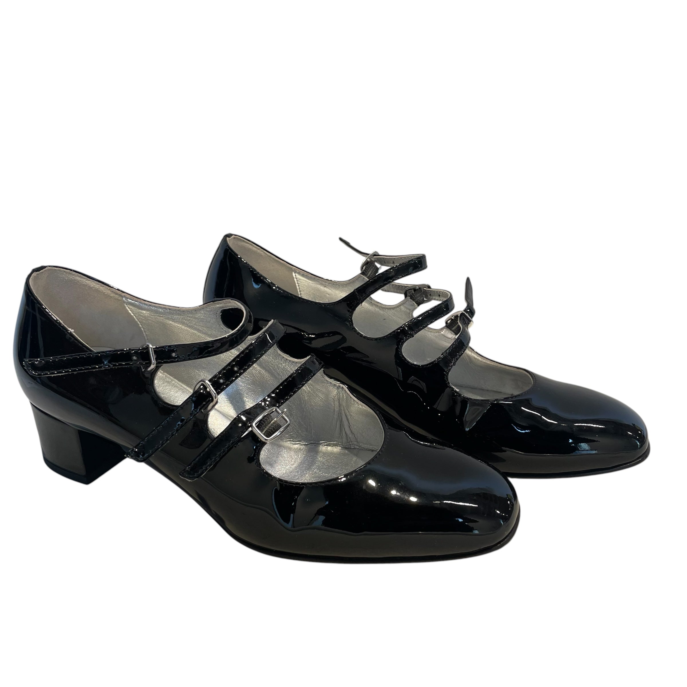 Carel Paris/Heels/EU 37/Leather/BLK/sil inside/3 strap view 1