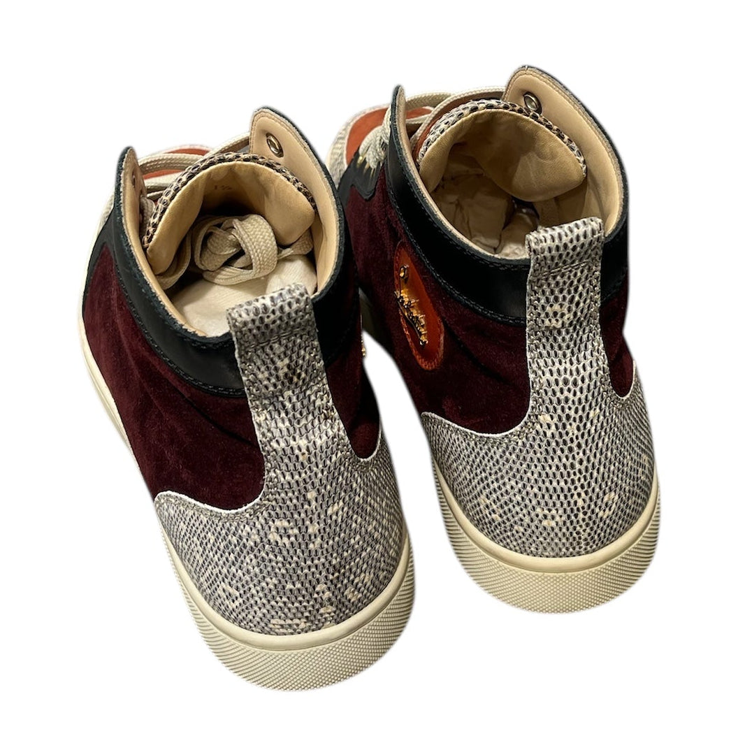Christian Louboutin/Hi-Sneakers/EU 41.5/Suede/BRD/BRG, RUST, SNAKESKIN HI TOPS view 2