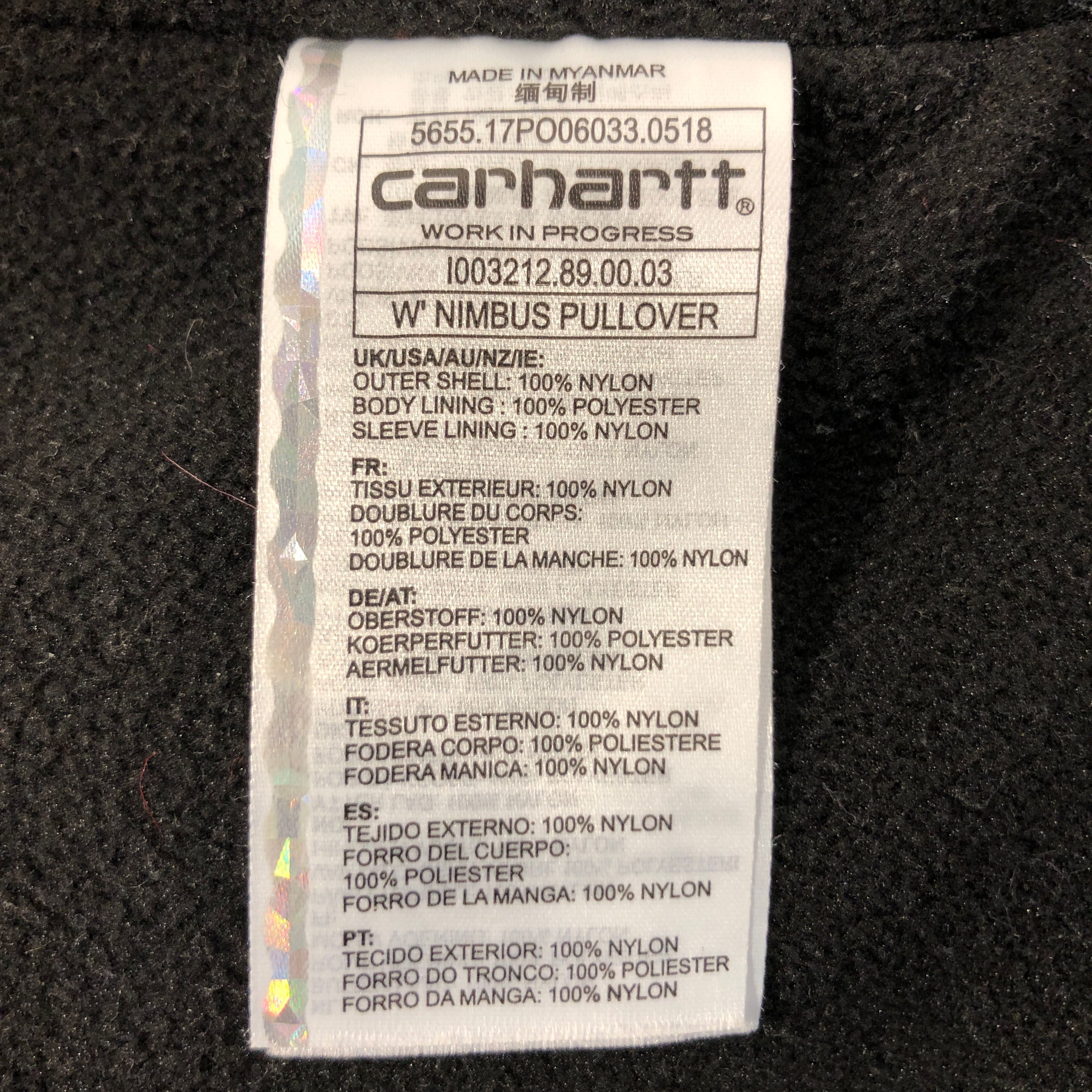 CARHARTT WIP(WORK IN PROGRESS)/Windbreaker/M/Nylon/BLK/Fleece,lined anorak view 4