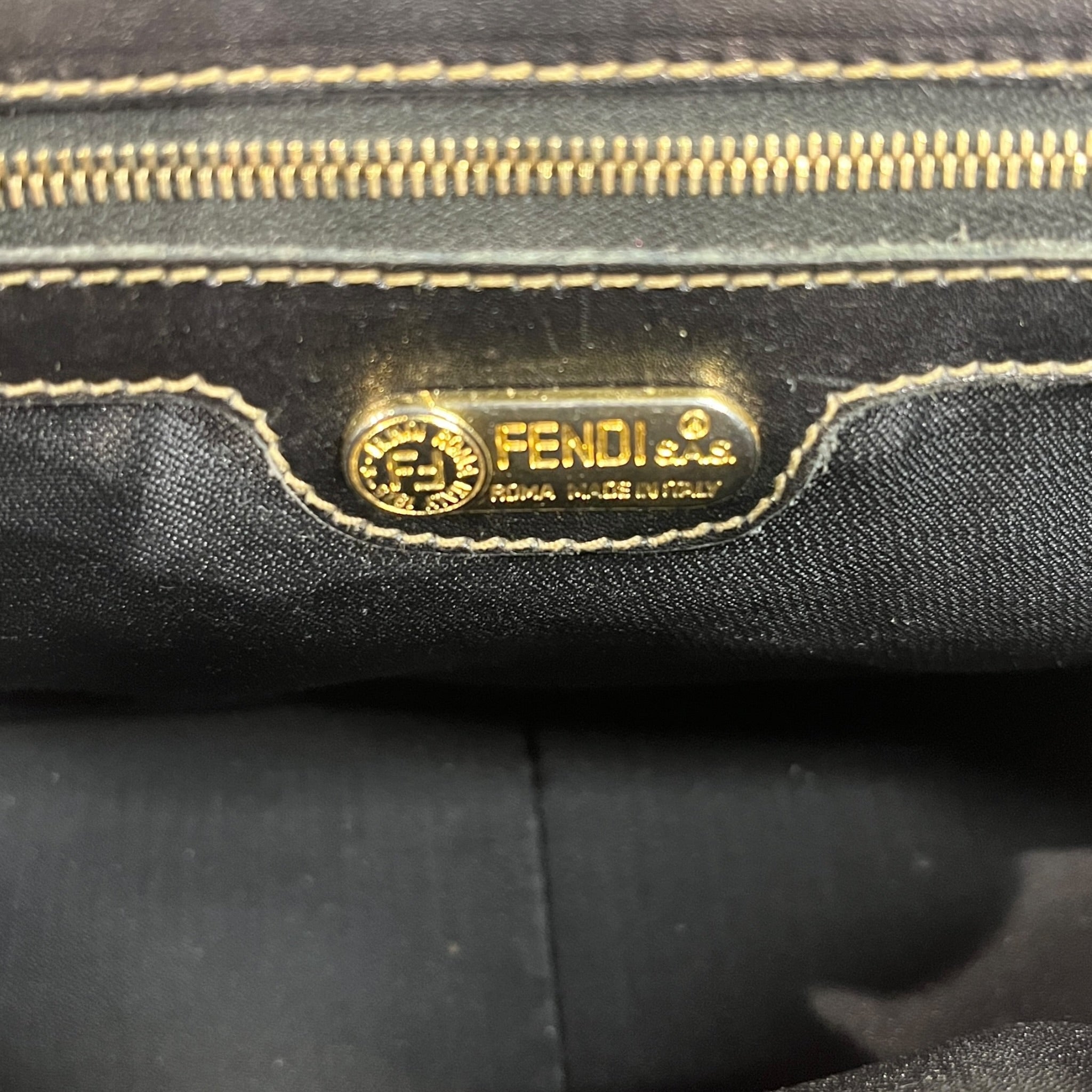 FENDI/Hand Bag/Plaid/Leather/BRW/Vintage Checker Shoulder Bag view 4