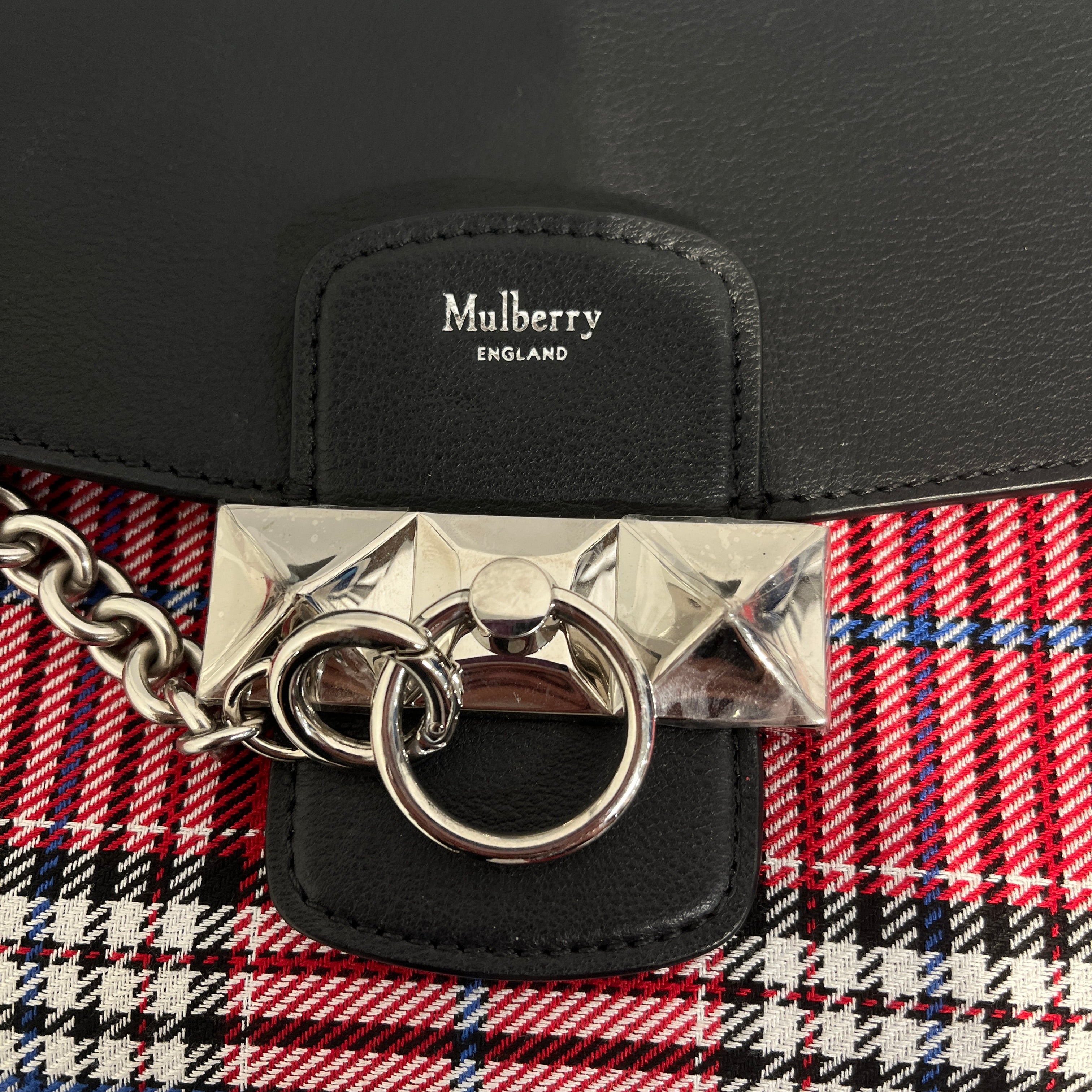 MULBERRY/Hand Bag/Plaid/Leather/BLK/ view 5
