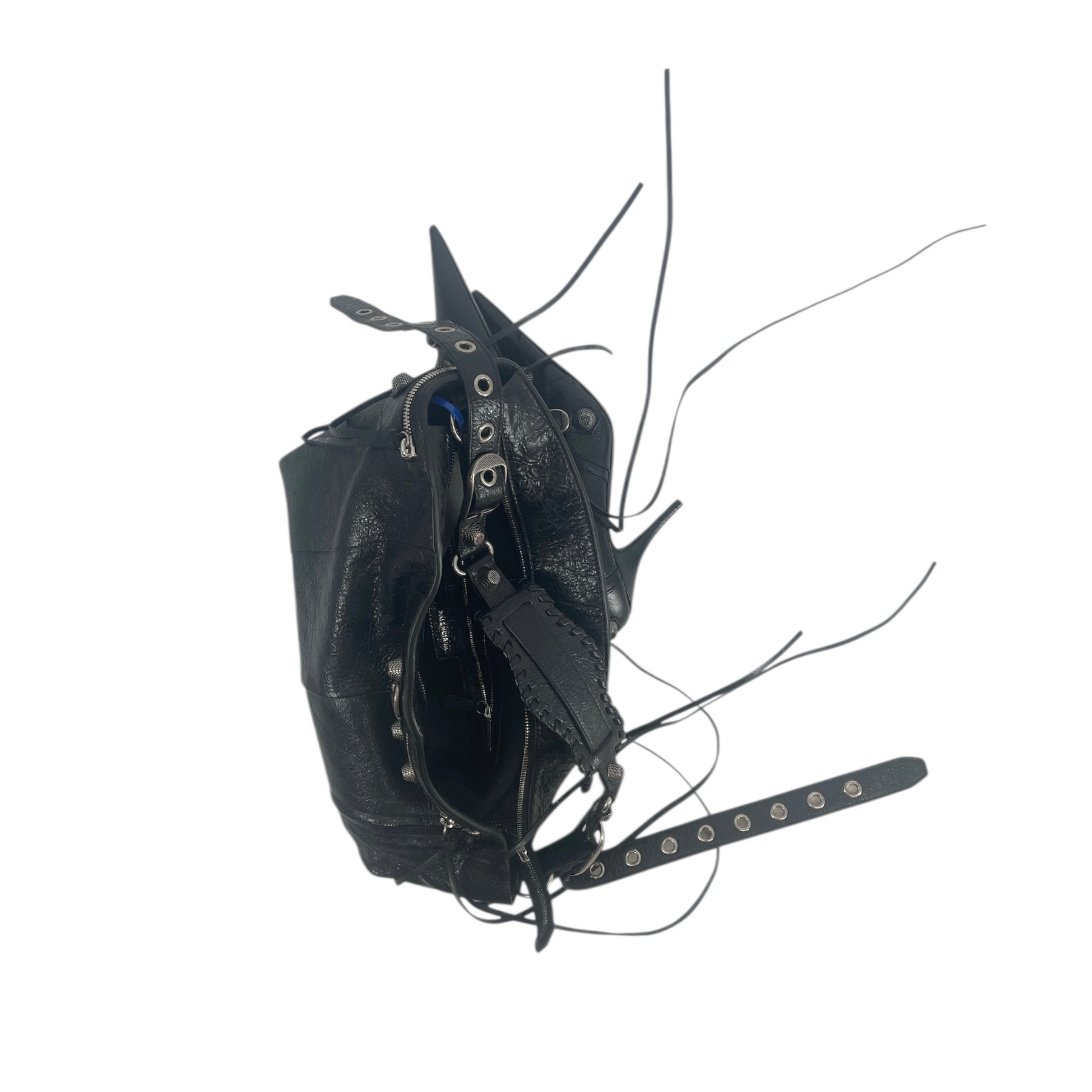 BALENCIAGA/Cross Body Bag/Leather/BLK/HI HEELS view 4