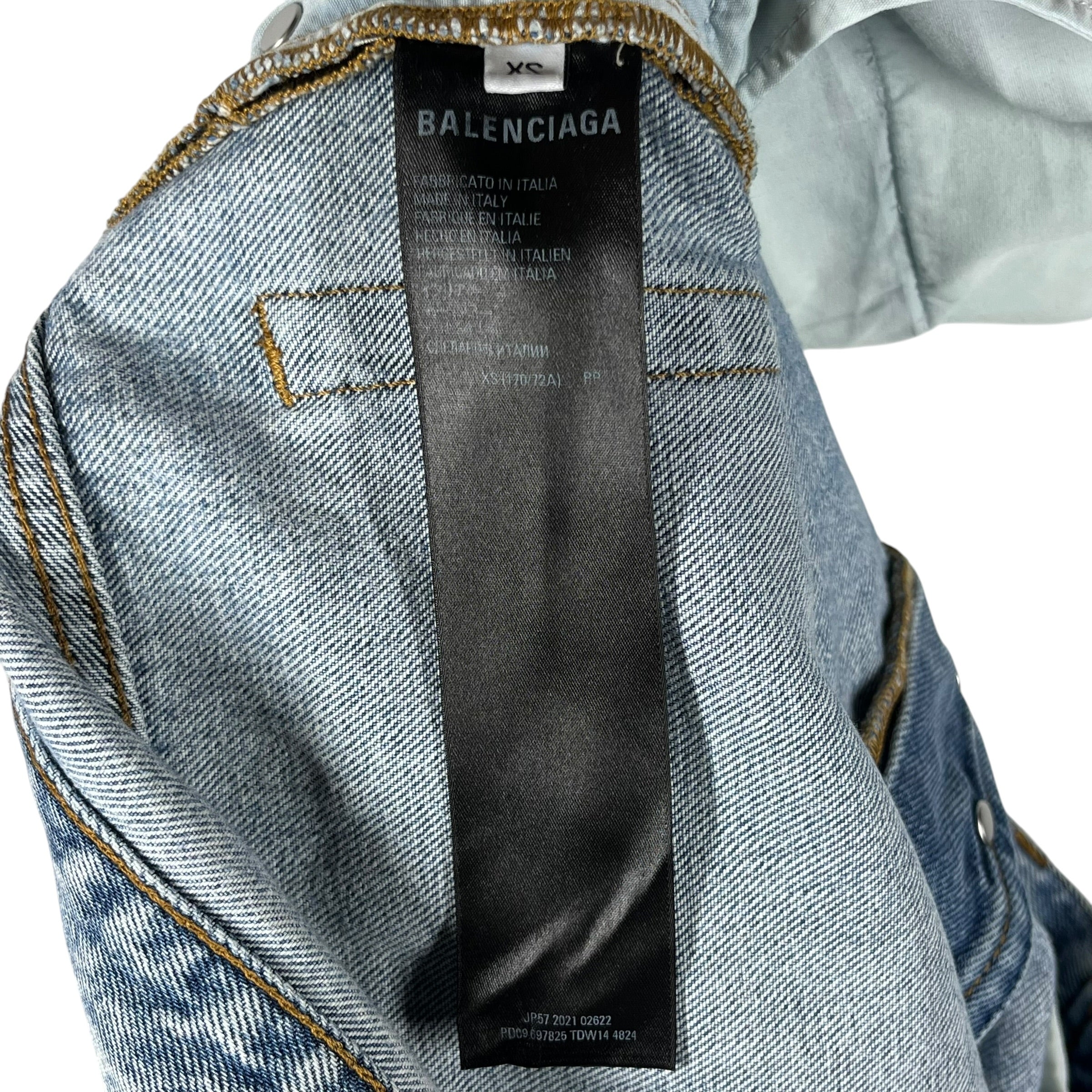 BALENCIAGA/Straight Pants/XS/Denim/BLU/distressed light wash view 5