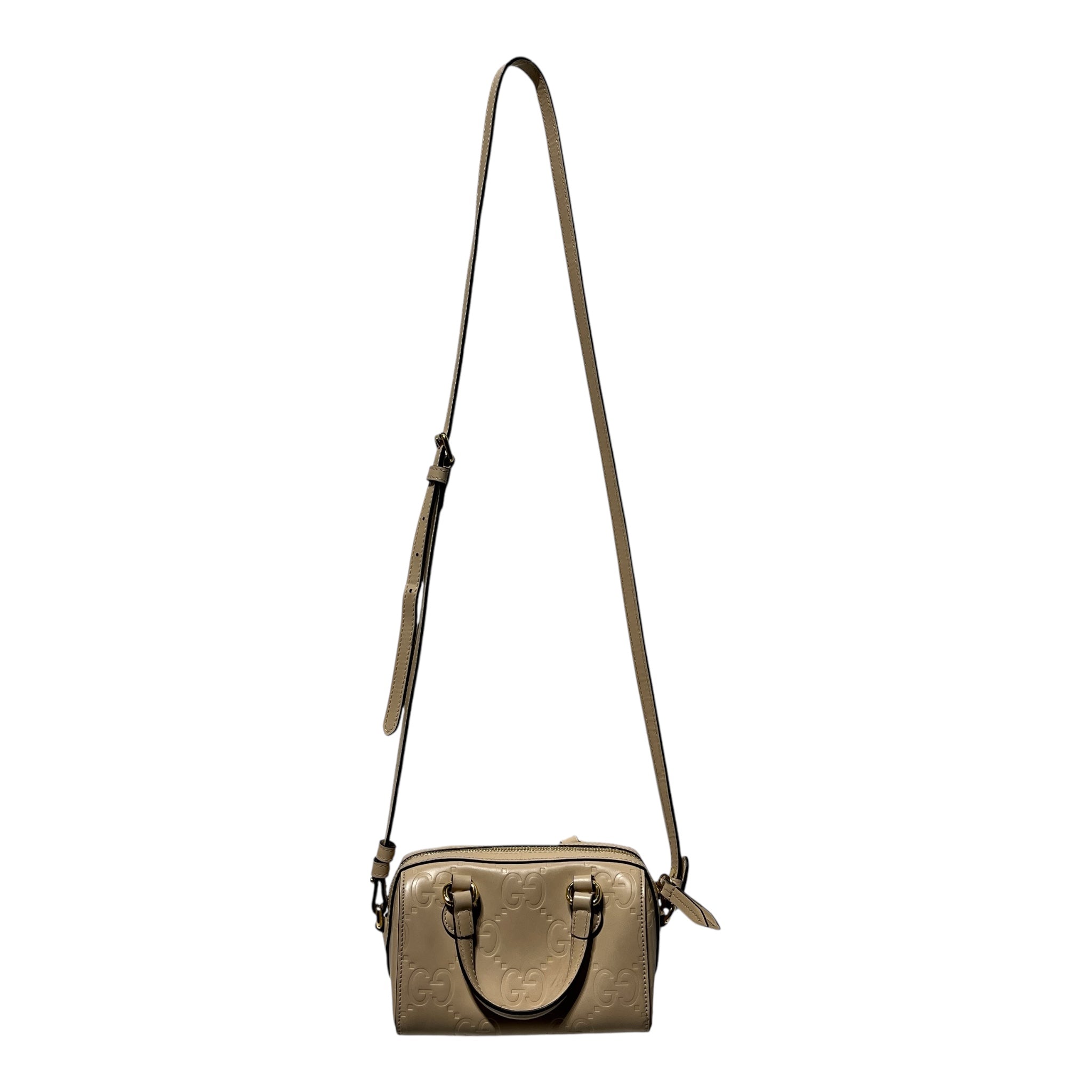 GUCCI/Cross Body Bag/Monogram/Leather/CRM/GG MARMONT MINI view 1